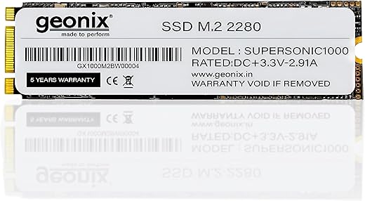 GEONIX Black 256GB SSD M.2 2280 SATA III (6Gb/s)|Read Speed Upto 550 Mbps | Internal Solid State Drive(SSD)| 5 Years Warranty