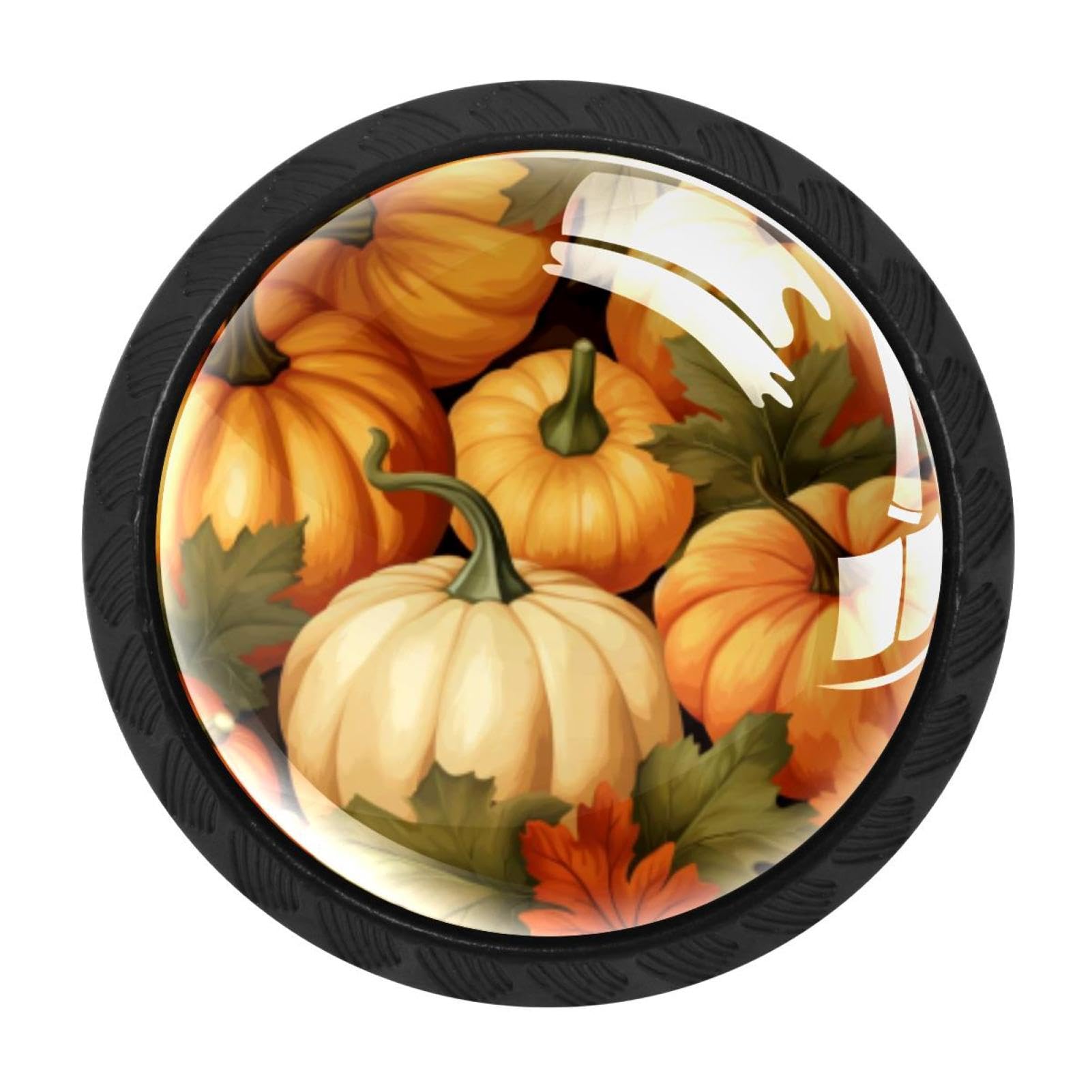 CHENZZZZ Thanksgiving Pumpkin Cabinet Knobs 4 Pieces Drawer Kitchen Cabinets Dresser Cupboard Wardrobe Unique Pulls Handles