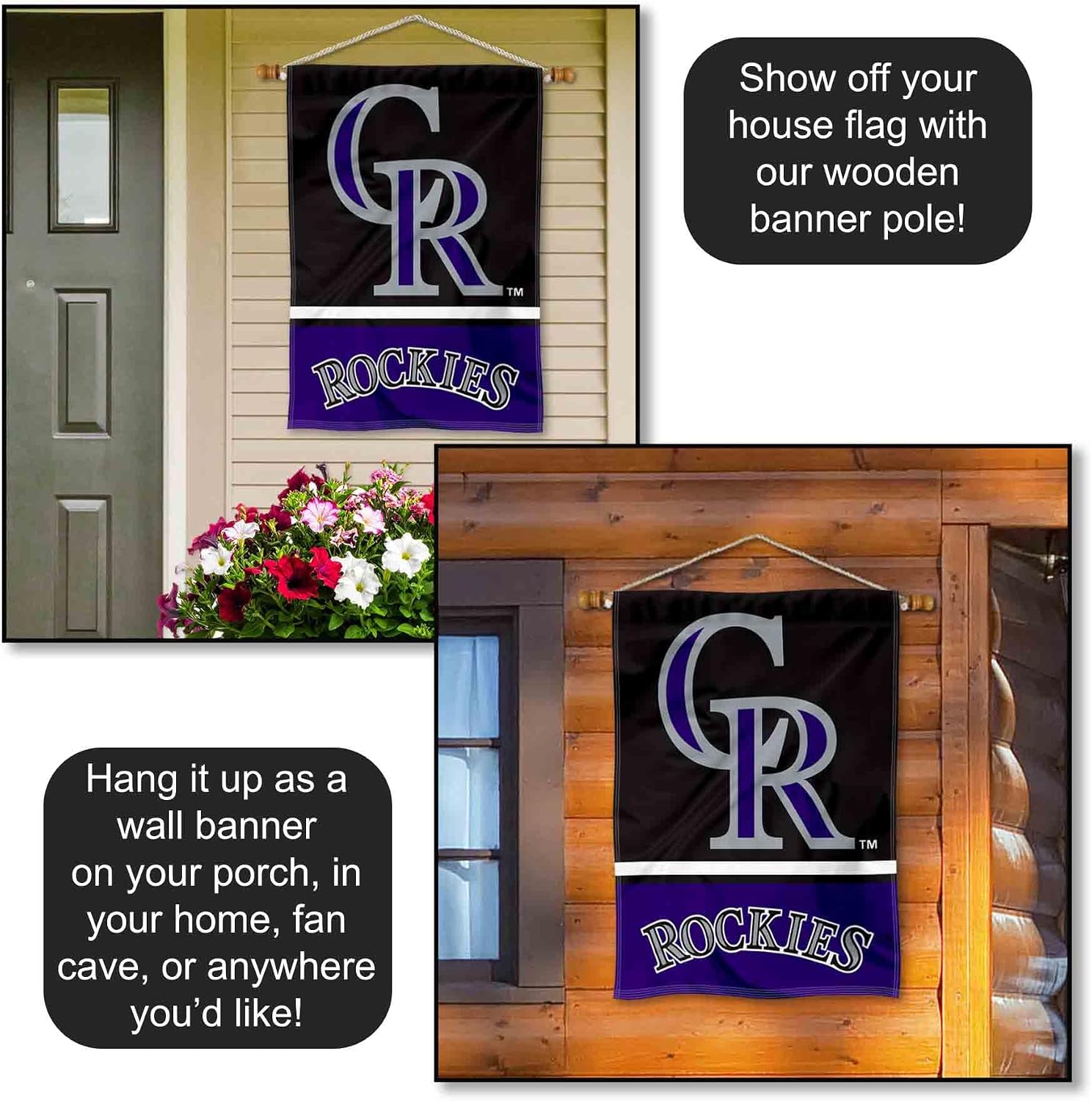 Colorado Rockies Double Sided House Flag