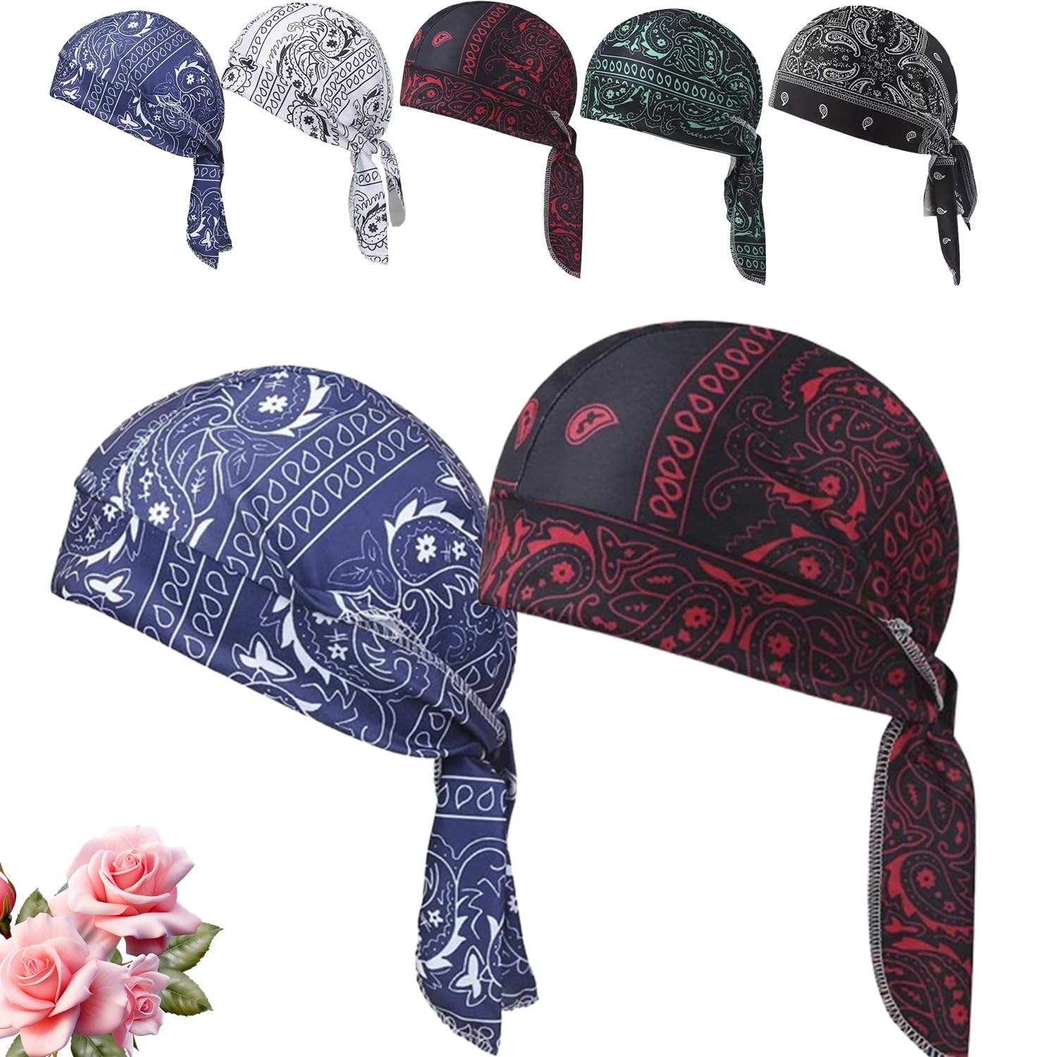 EastHedge Cooling Headscarf Cap, Cooling Skull Cap for Men Women, Summer Bandana, Sweat-Wicking Outdoor Headwear for Running, Cycling, Gardening (2*C)