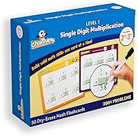 Vista 7 de Channie's Tarjetas de multiplicación de un solo dígito, 30 tarjetas flash de multiplicación de doble cara de borrado en seco de 2º a 3er grado