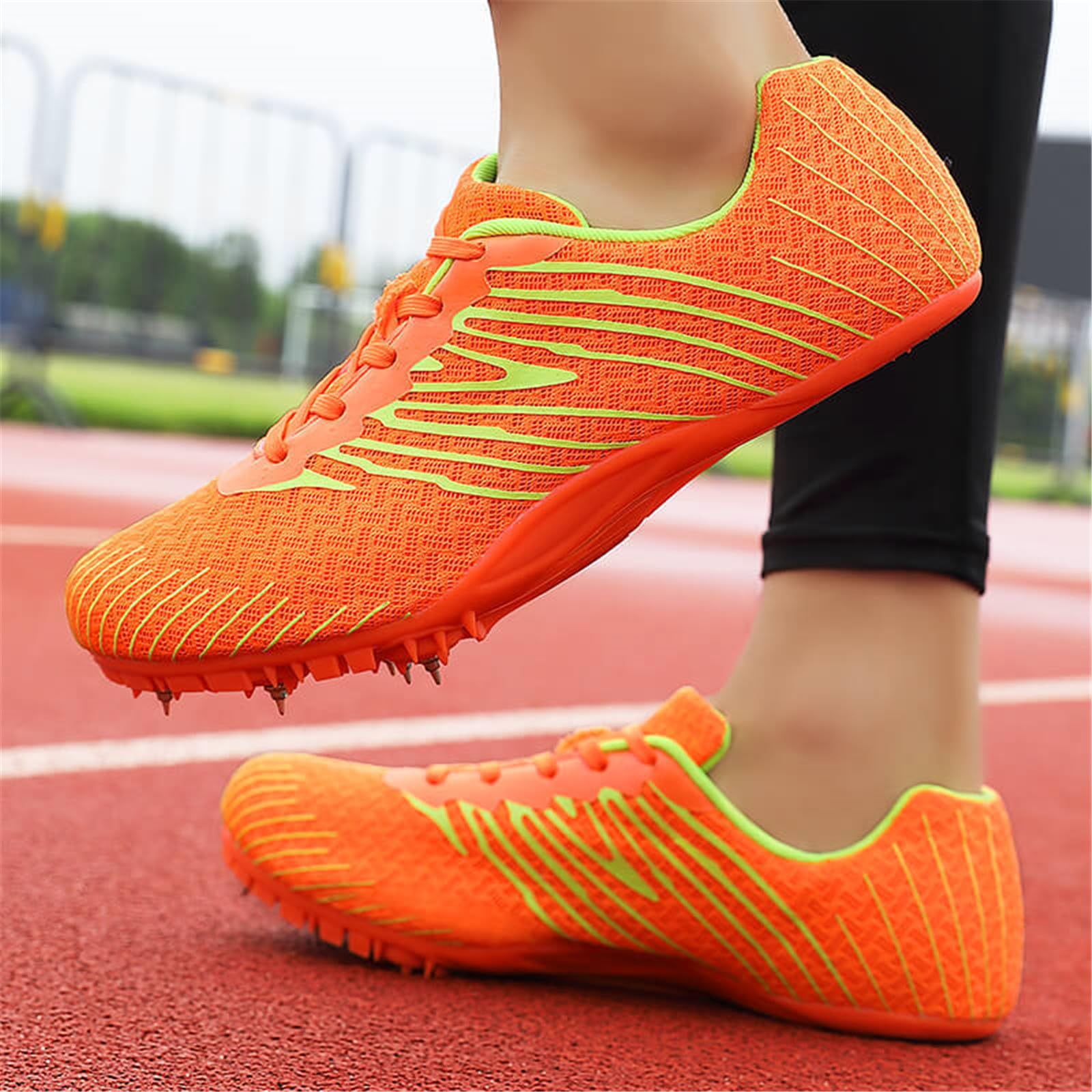 Zapatos con Clavos para Pista y Campo Zapatilla De Correr con Clavos,Zapatillas de Deporte Transpirables para Sprint Competición Atletismo Jóvenes,Spikes Atletismo Unisex