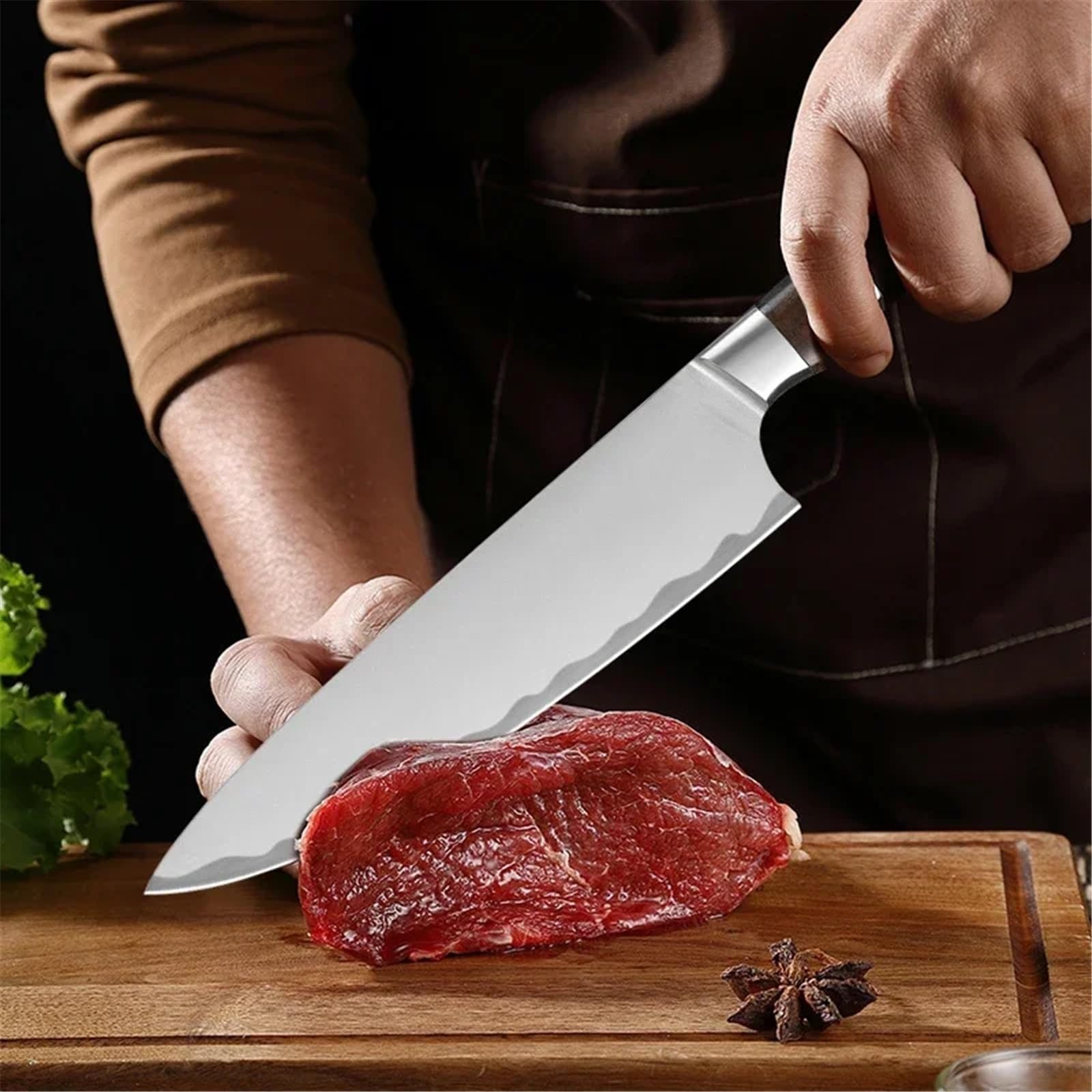 Coltello forgiato Coltello da salmone giapponese Coltello da sushi Coltello da carne Coltello da filetto di pesce Coltello da affettare crudo Coltello da sashimi Santoku(H/1pc)