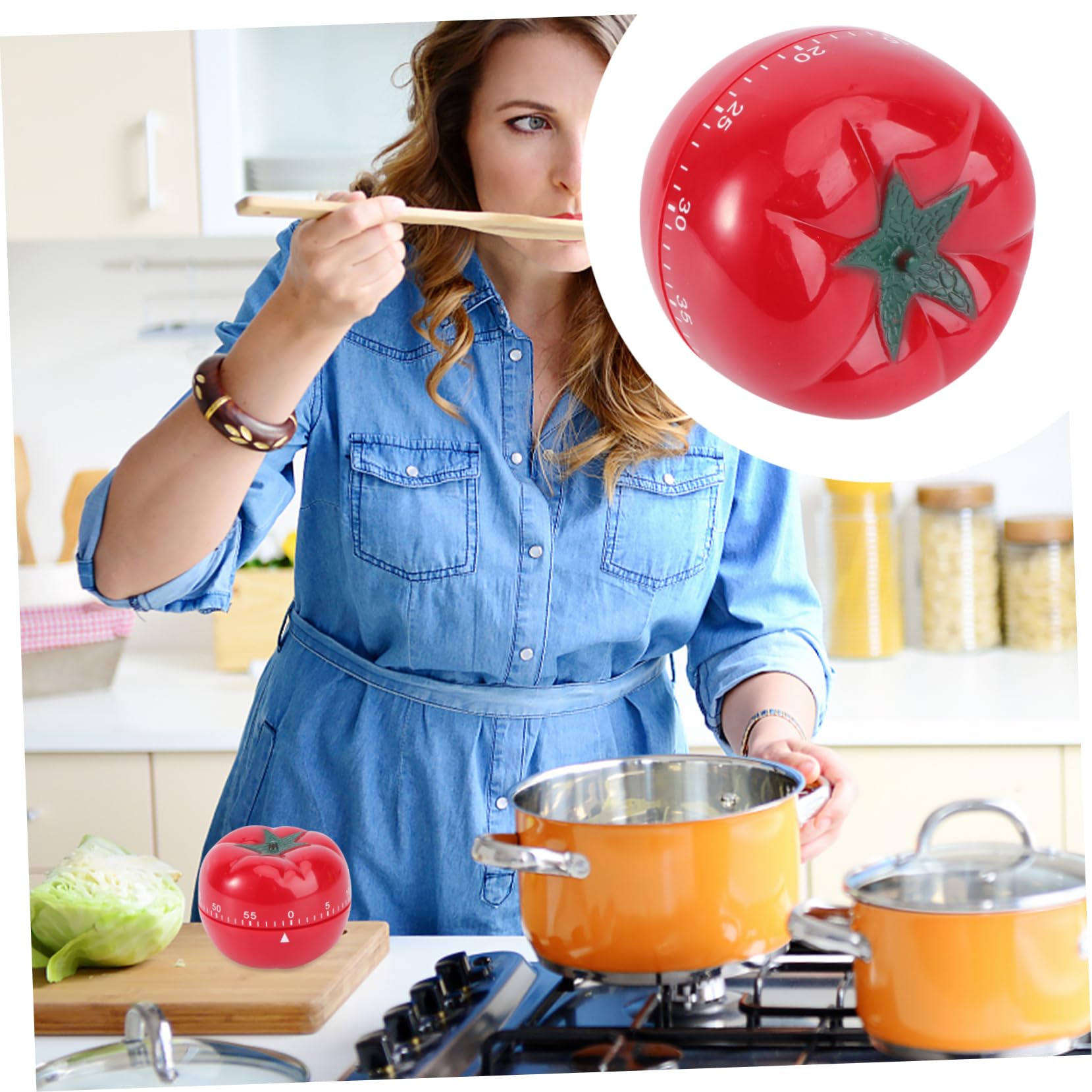 Ciieeo 3stücke Küchen-Tomaten-zeitmesser Mechanischer Minuten-küchentimer Mit Alarm Für Kochen Backen Und Zeitmanagement Der Küche Ohne Batterien Küche, Haushalt & Wohnen