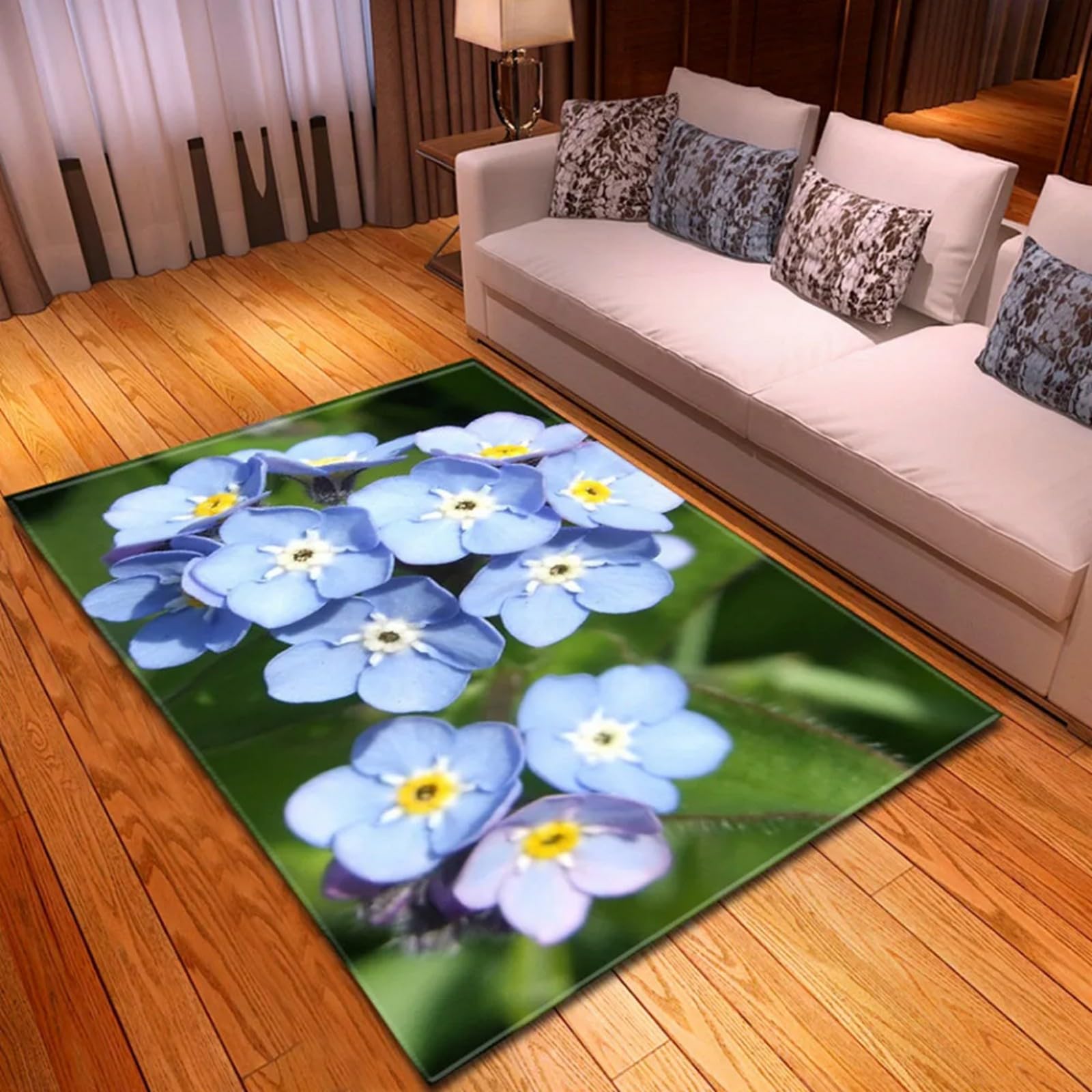 Tapis chambre tapis de chevet rose fleur salon anti dérapant 180x280