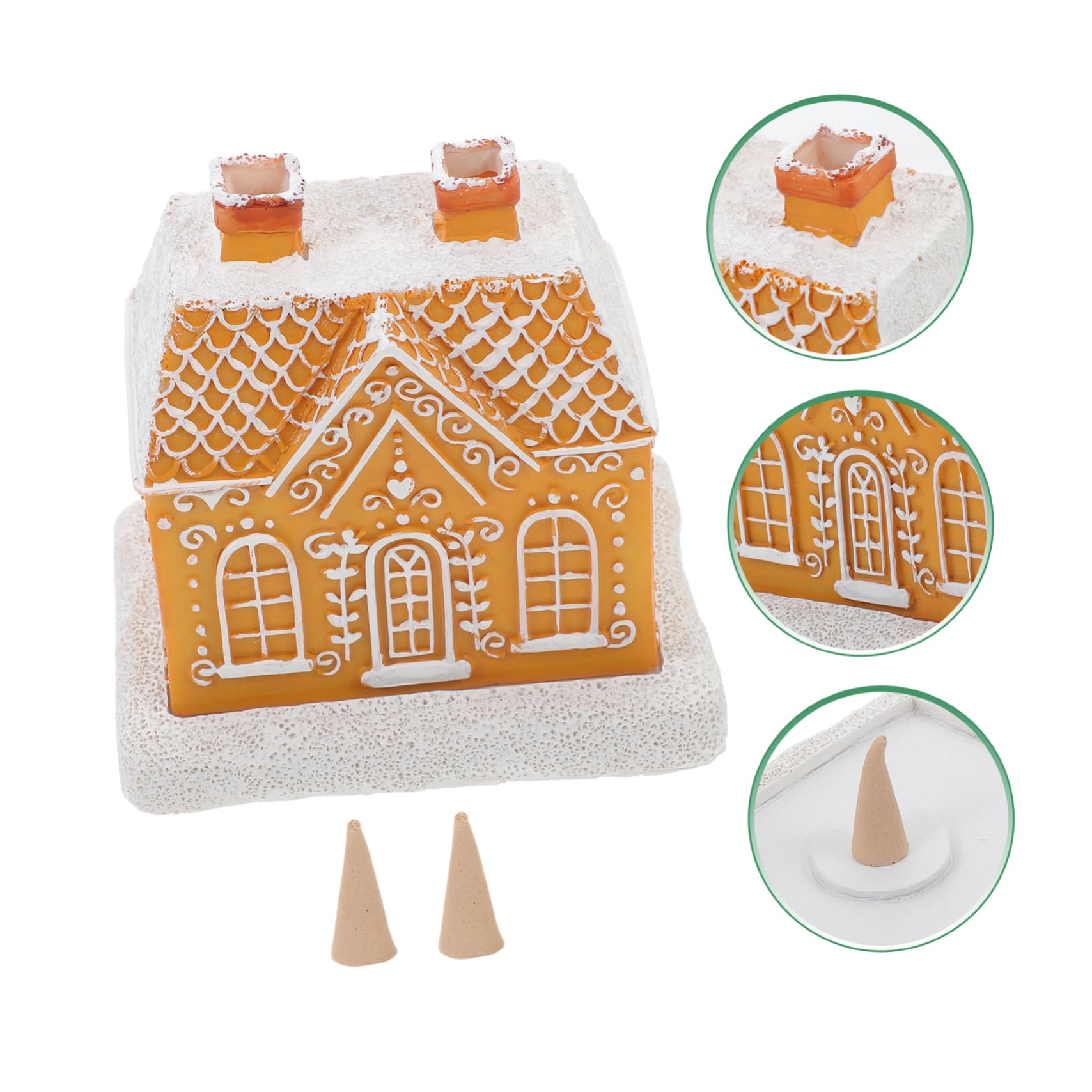 Bruciatore di Incenso Casa Pan di Spezia in Resina 1 Pz | Incensiere a Cono, Decorazione Effetto Cavo, per Ambienti Domestici e Idea Regalo