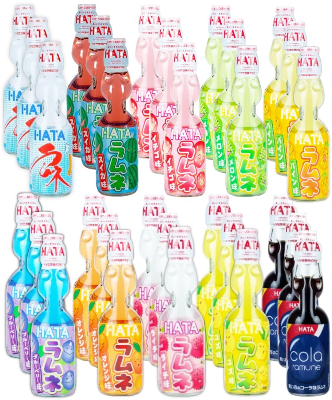 Amazon.co.jp: ハタ ラムネ 瓶 飲料 10種アソート 200ml×30本セット