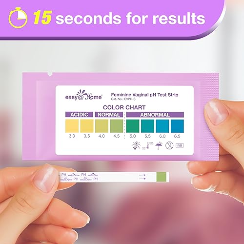 Miniatura 3 de EasyHome Prueba de pH vaginal -30 tiras  Kit de prueba de VB en casa para mujeres  Prueba de infección por levaduras + equilibrio de pH para mujeres