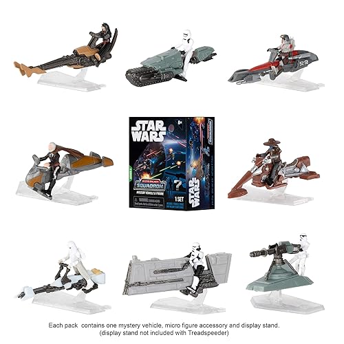 Star Wars Micro Galaxy Squadron Scout Class Blind Box, confezione da 3 - Serie 1 - Ricevi 3 di 6 veicoli da collezione assortiti da 6,3 cm e figure da 2,5 cm, regalo per bambini, adolescenti, adulti