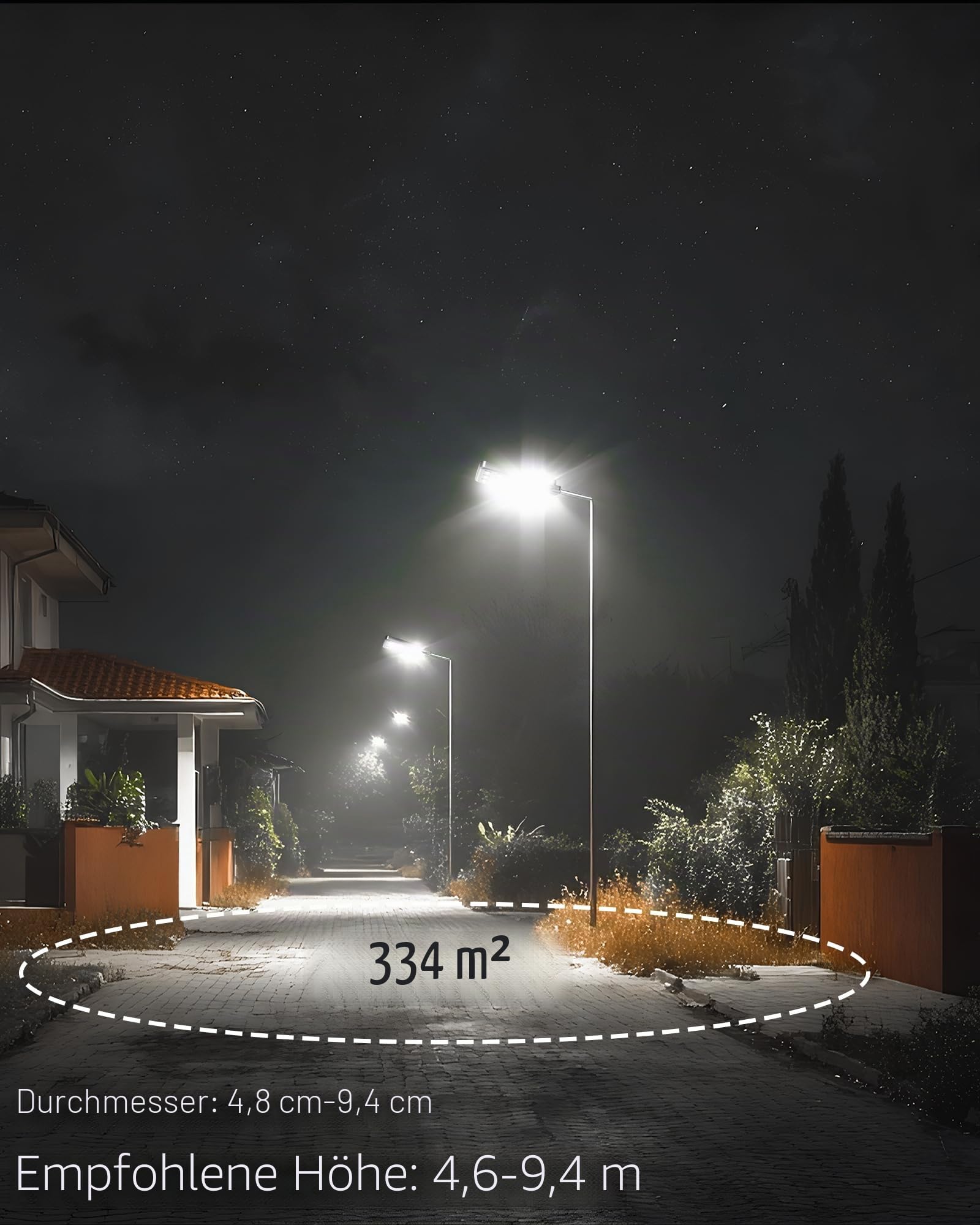 Ofuray Of-15000W Solar Straßenlaterne mit Bewegungssensor, 150 LEDs, 6500K, IP67 Wasserdichte, Solarstrahler Außen, Solarlampen für Außen für Gärten Garage Straßen