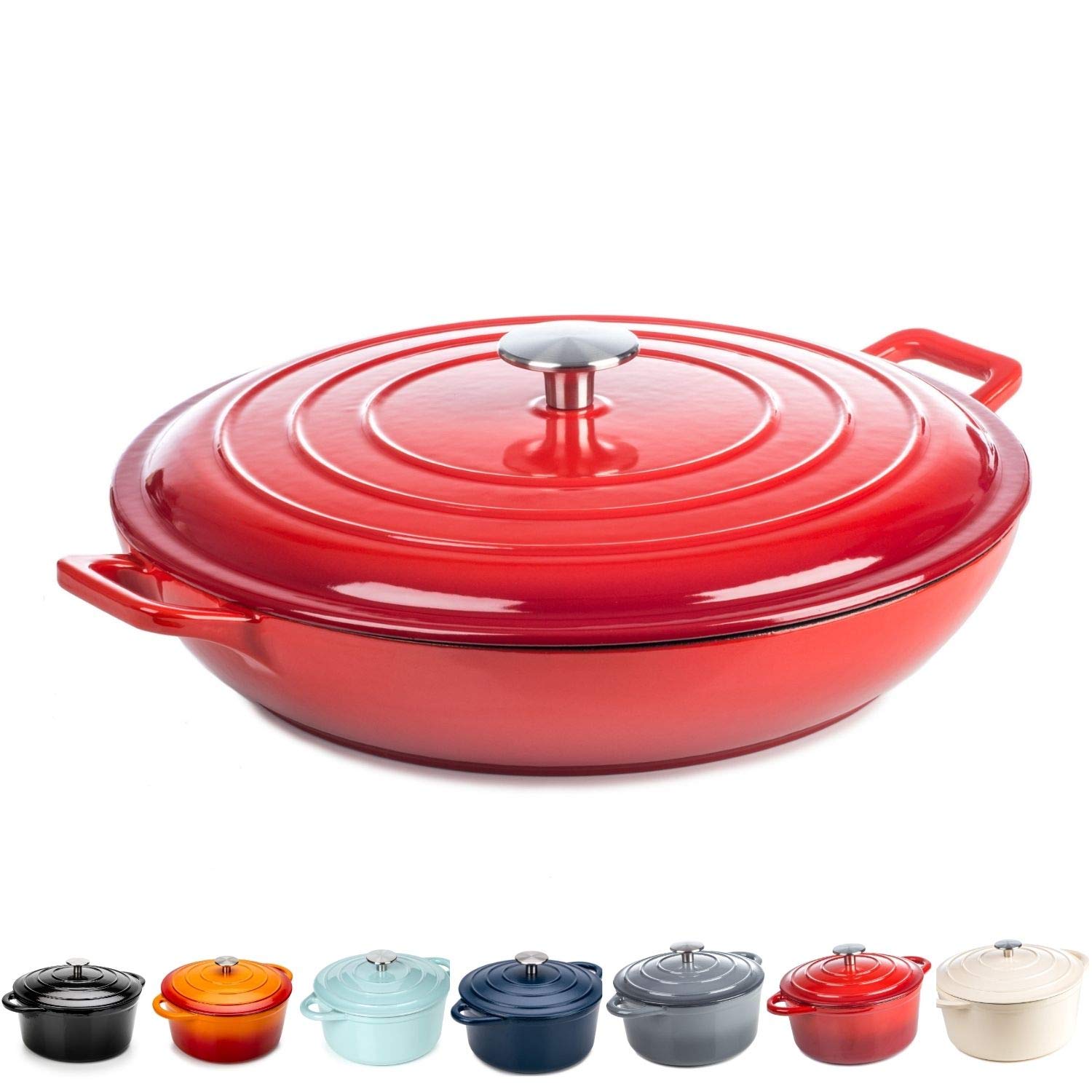 Buy Round Casserole Dish Cast Iron Ceramic Induction and Safe Non