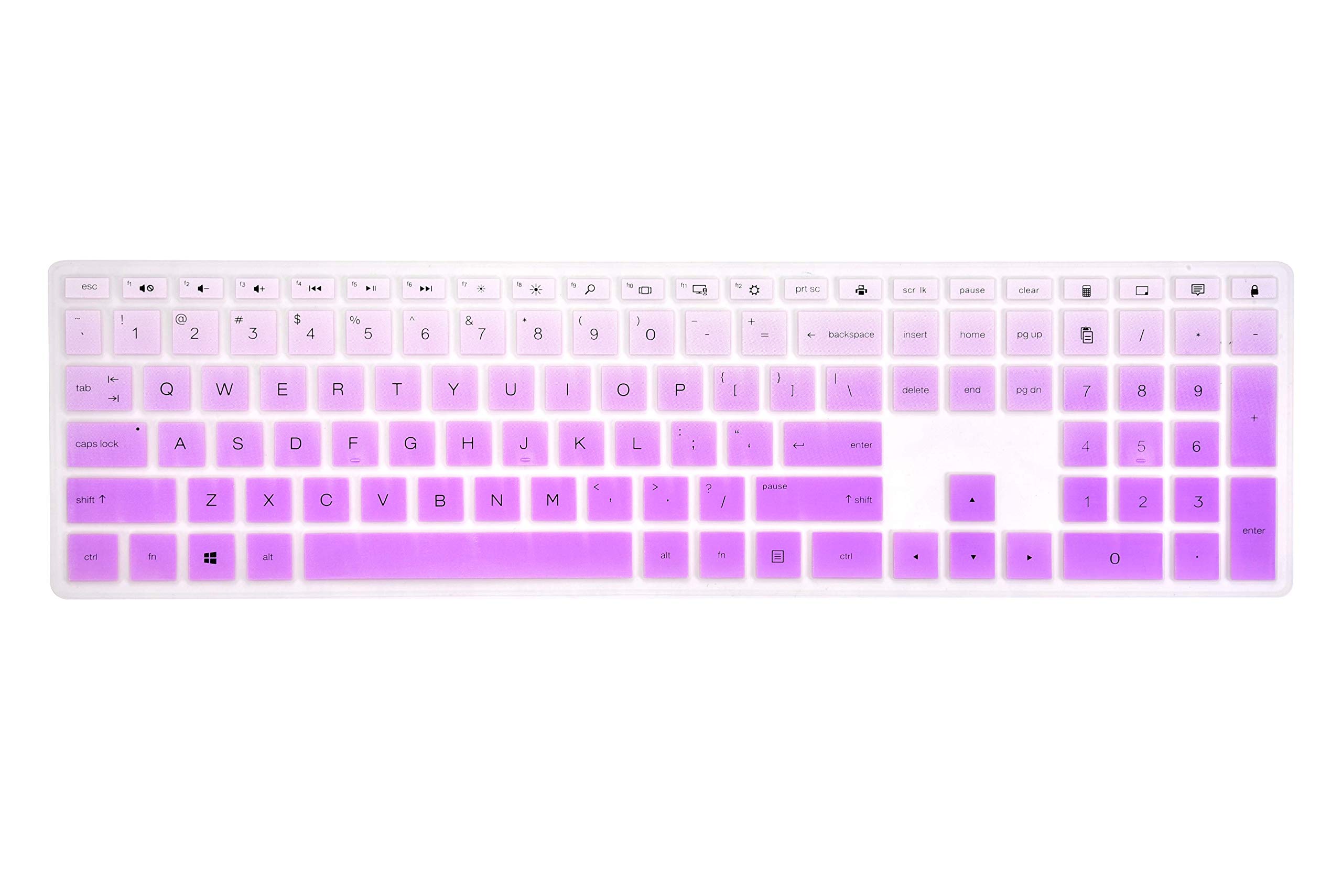 Keyboard Cover for HP AIO Pavilion 27-xa0013w/xa0014/xa0080/xa0050/0010Na/0370Nd/0076Hk, Pavilion 24-xa0002A/xa0040/0300Nd/0051Hk, HP All in ONE PC Keyboard Cover - Gradual Purple