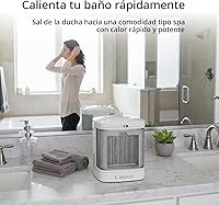 Vista 4 de Lasko Calentador Eléctrico Portátil de Cerámica para Espacio con Enchufe ALCI para Uso en Baño, 2 Ajustes de Calor y Botón de Calor Simple, 8