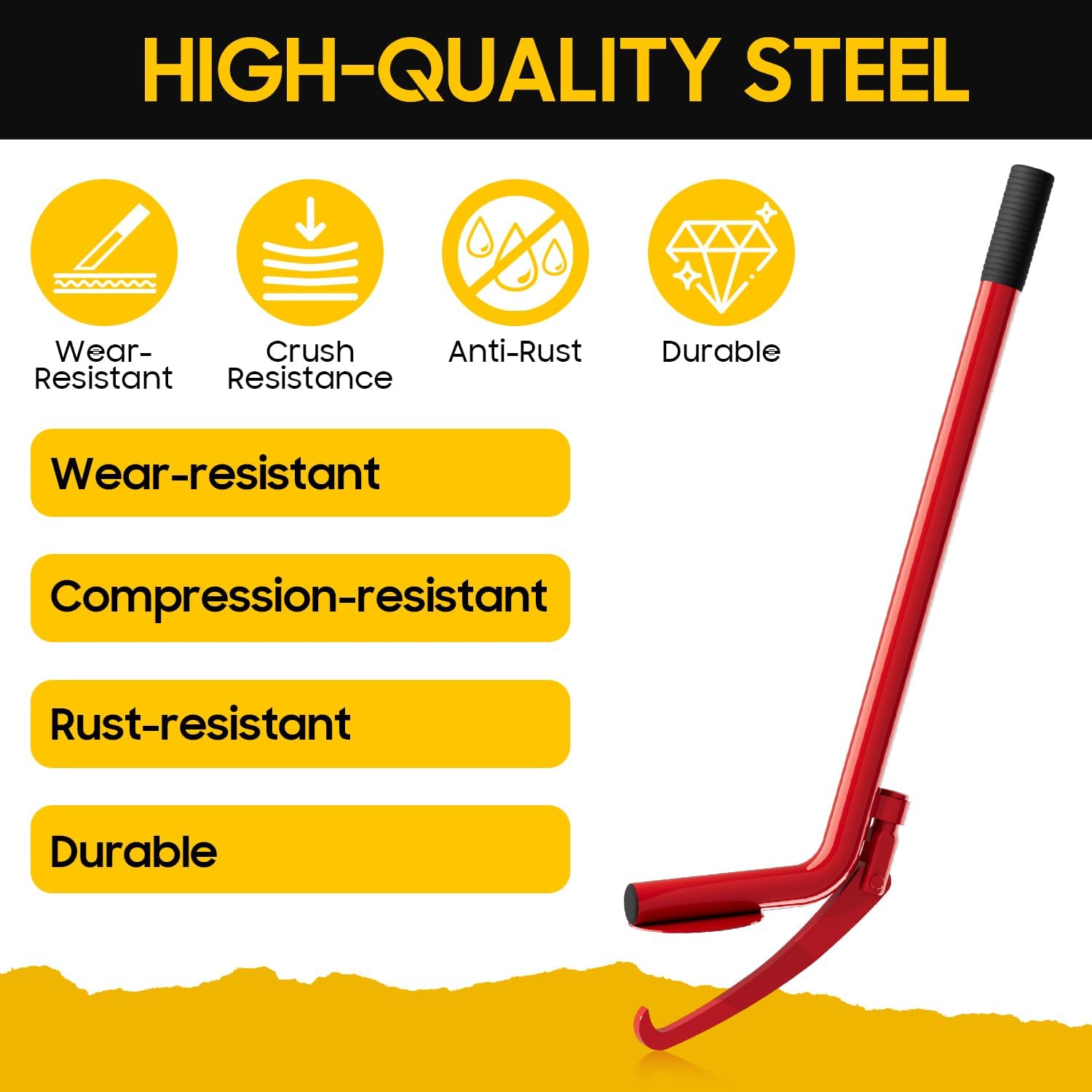 Semi Tire Removal Tool, Tire Extractor, Suitable for Trucks, Semi-Trailers, Car Tire Removal Tools, Red