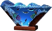 Vista 1 de Humpback Whale and Diver Night Lights, Manta Rays Lamp, Epoxy Resin Table Lamp, Boho Home Decor Creative Personalized Gifts, Gift for Her Him, Gift