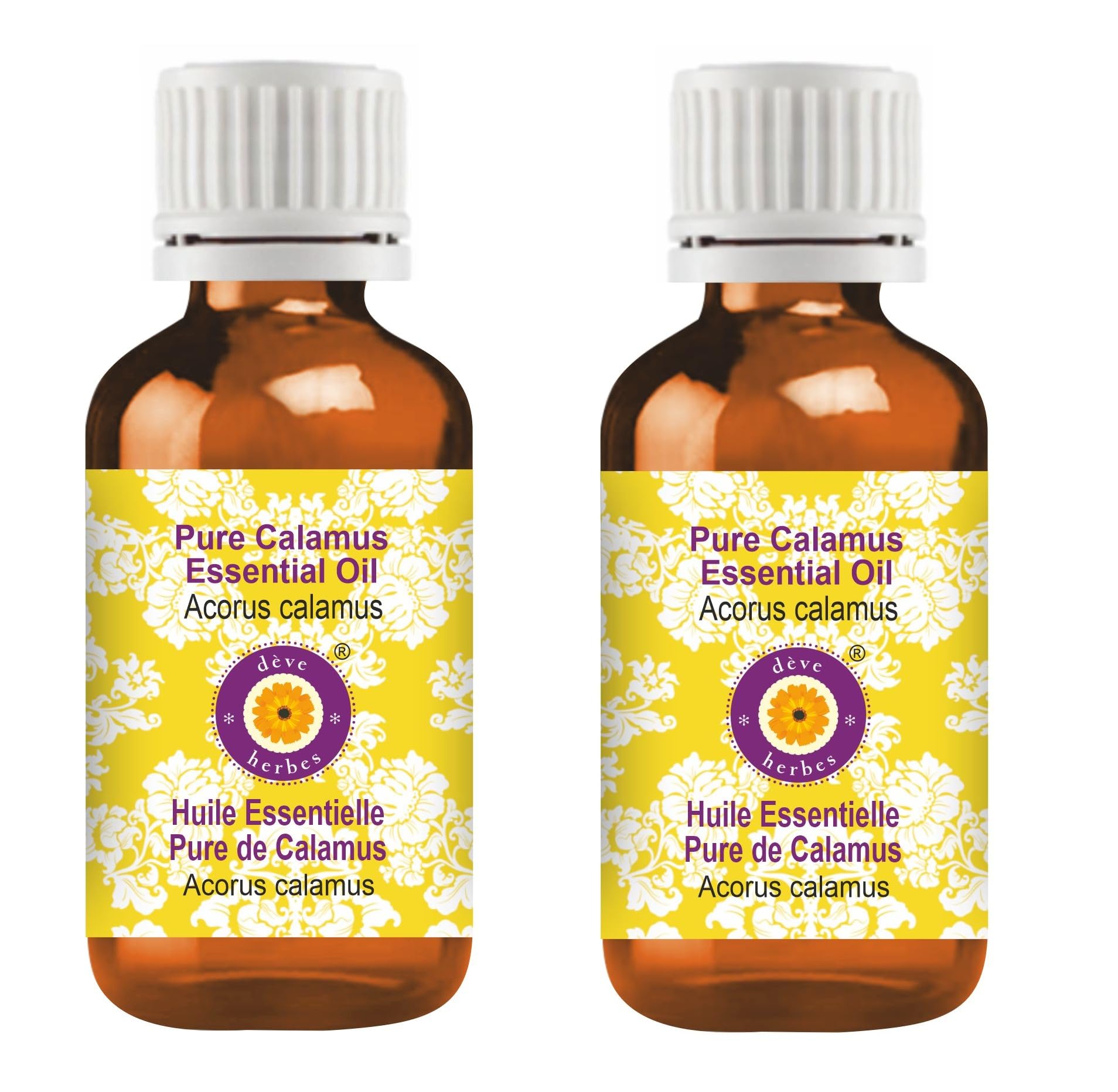 Deve Herbes Calamus Essential Oil (Acorus calamus) with Glass Dropper Pure | Non-Sticky | Non-greasy | Lightweight | Men & Women | All Skin Types | Steam Distilled 15ml