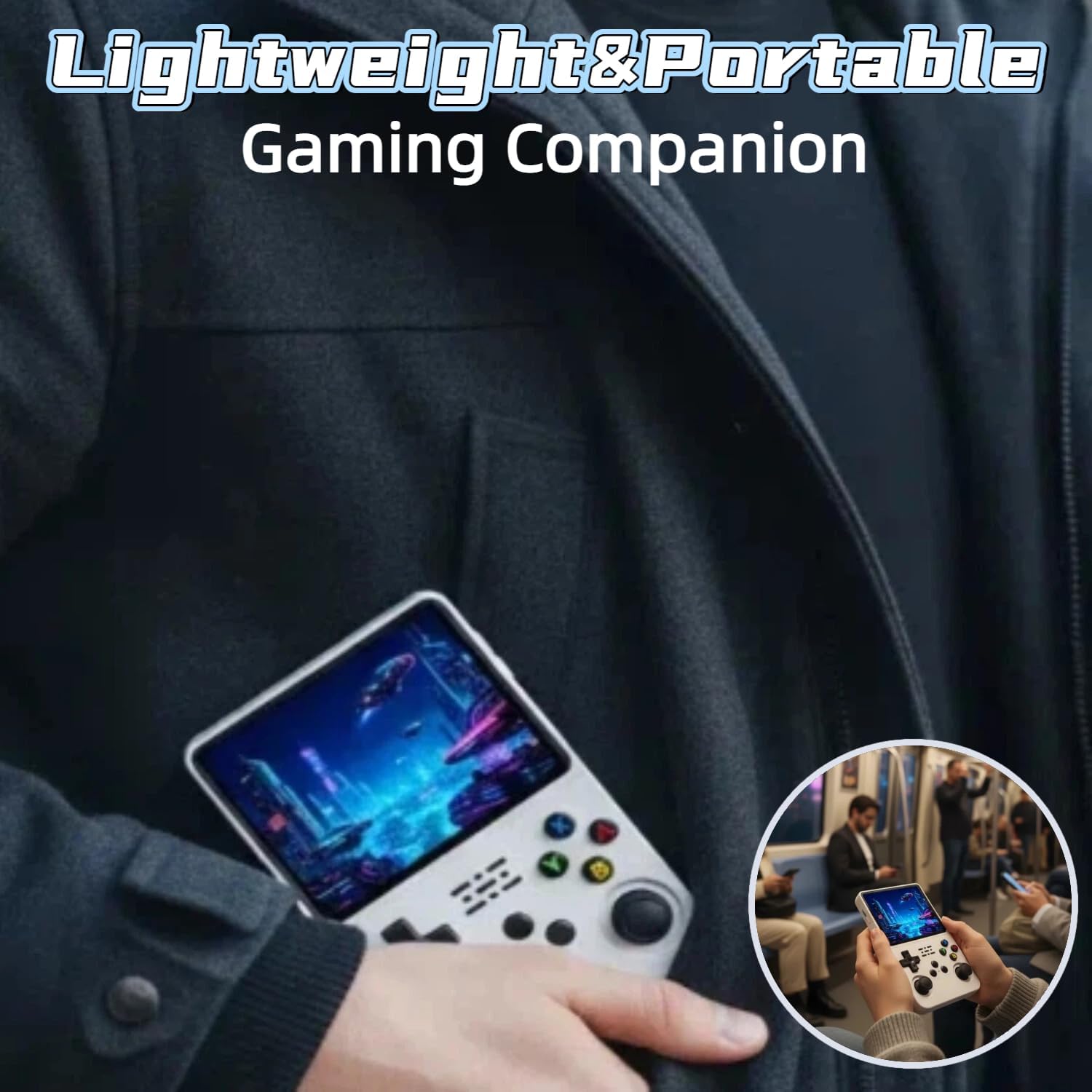 R36HD Retro Handheld Game Console-Linux System,3.5”IPS Screen Retro Gaming Console,Built-in 64GB Memory Retro Game Console,3500mAh Battery,Portable Video Gaming Console -White - Image 8