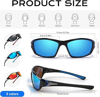 3 Pack Polarised Cycling Sunglasses Goggles UV400 Wrap Around