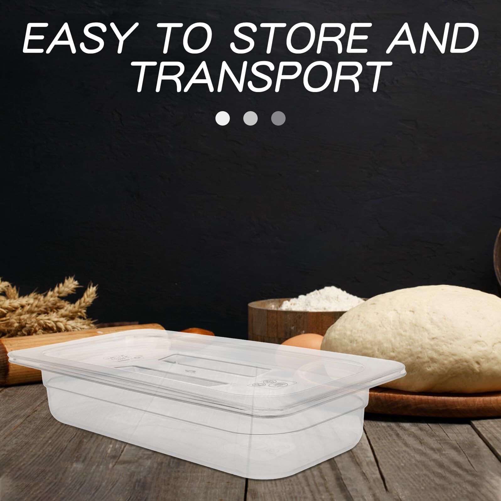 LABRIMP 3 Piezas Caja para Masa de Pizza Apilable Tapa Hermética Bandeja Transparente para Fermentación y Almacenamiento Doméstico y Comercial Fácil Limpieza y Diseño Fresco para Cocina
