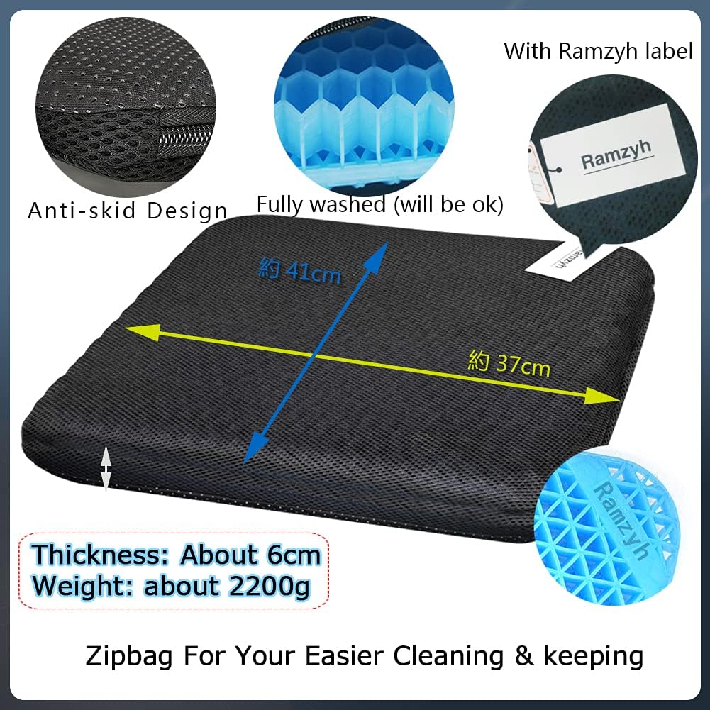 Double-Sided Gel Seat Cushion, Thicken Egg Seat Cushion,Non-Slip Cover,Help in Relieving Back Pain & Sciatica Pain,Seat Cushion for The Car,Office,Wheelchair&Chair.Breathable : Office Products