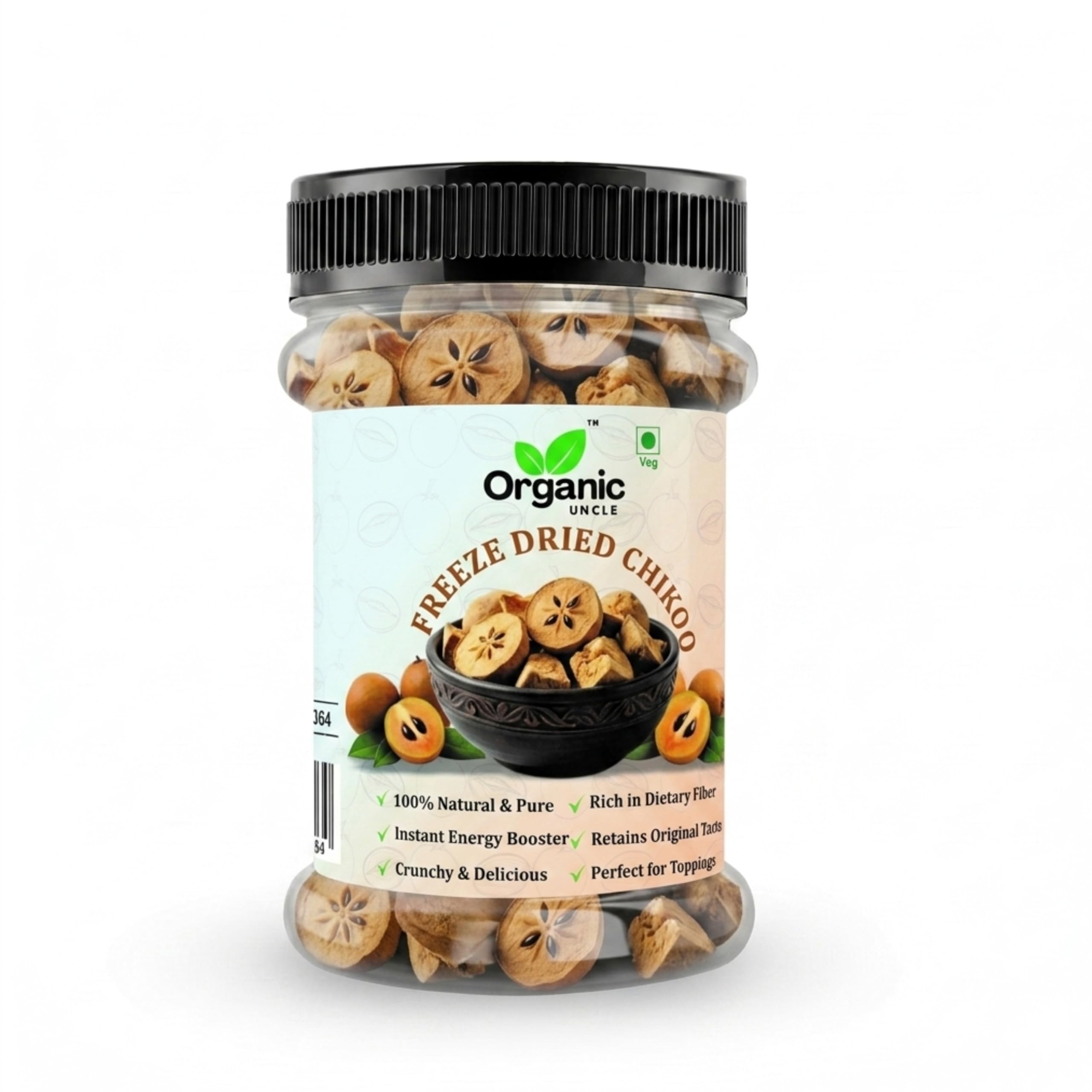 Organic Uncle Freeze Dried Chikoo (Sapota) | Crispy Fruit Snack | Made from Real Chikoo | No Added Preservatives | Ready to Eat – 15GM-image-24