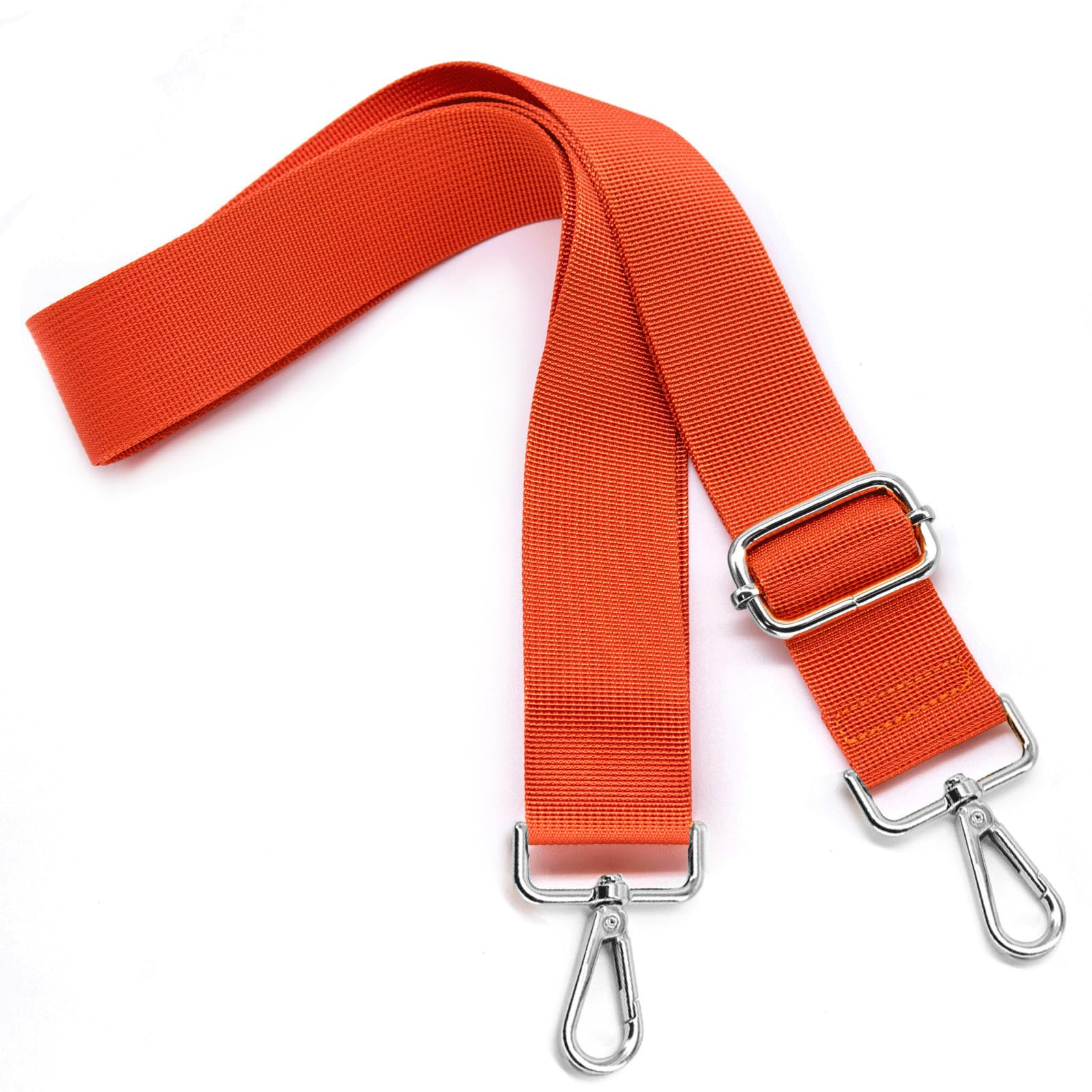 S&loyoe Silver bucklePurse Straps Replacement Crossbody Bag Strap Adjustable Wide Guitar Straps for Handbags 1.5inch (A pure orange silver)