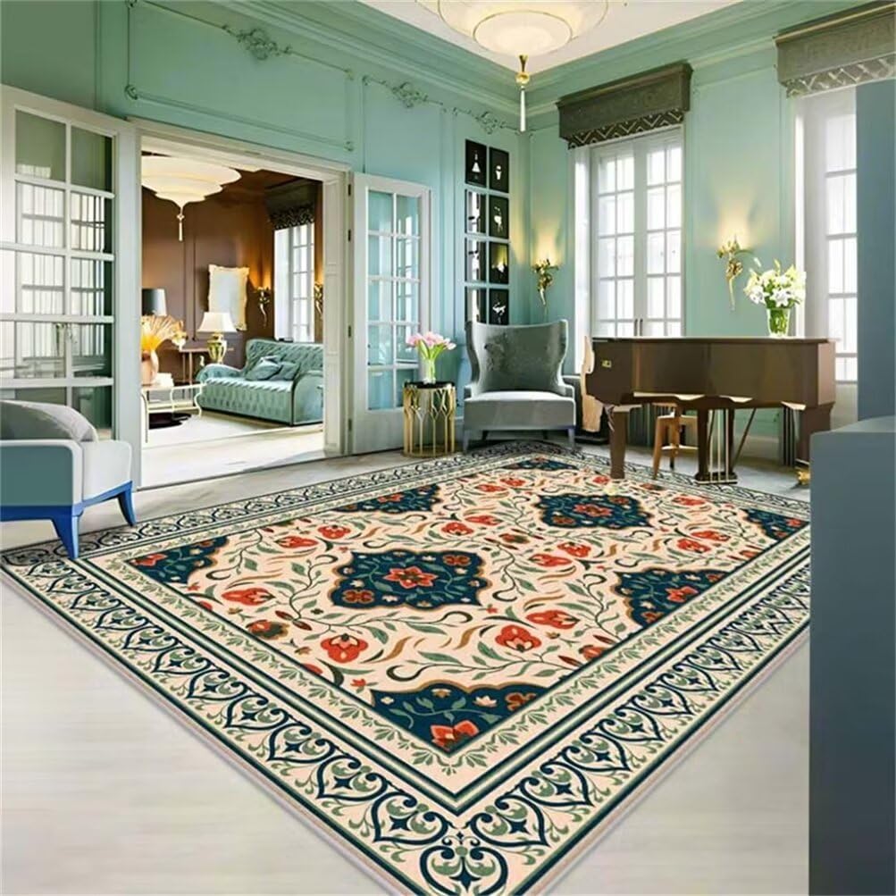 Tapis de chambre enfant 180x250cm bleu pour habiller un sol facilement