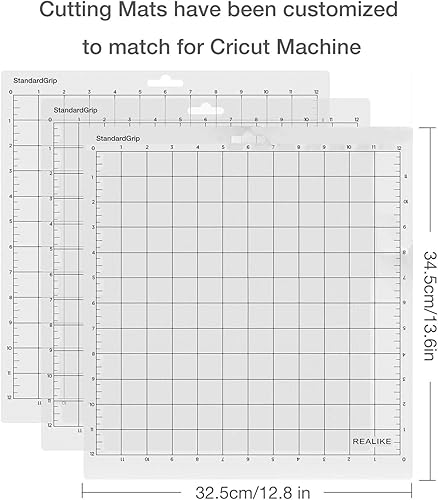 Vista 36 de REALIKE Alfombrilla de corte de 12 x 12 para Silhouette Cameo 5/4/3/2/1 (3 alfombrillas – agarre estándar, agarre ligero, agarre fuerte)