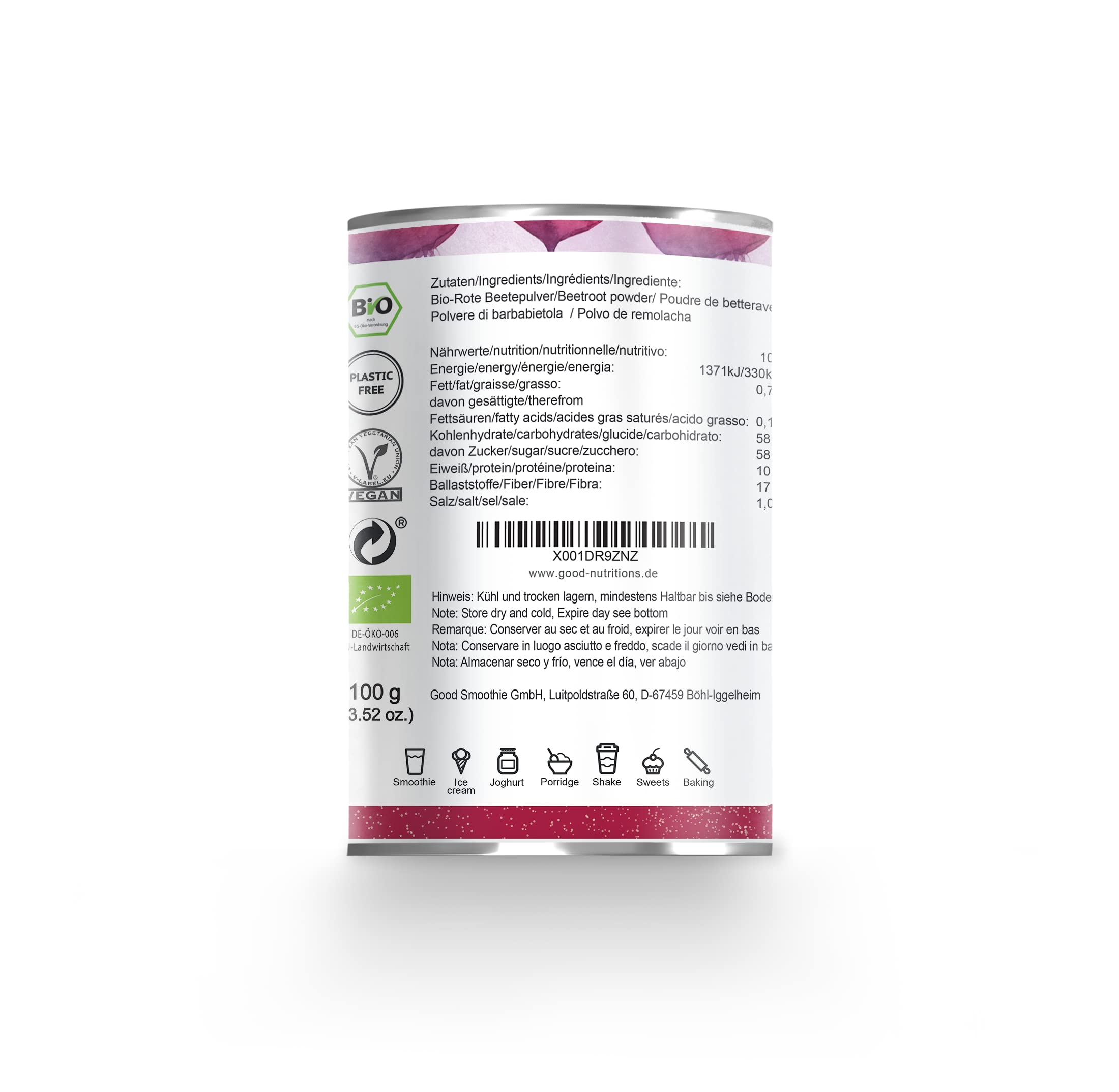 Poudre de betterave – Betterave lyophilisée bio |bio organique| betteraves lyophilisées | 100% fruits |sans additifs + nombreux ingrédients| 100g