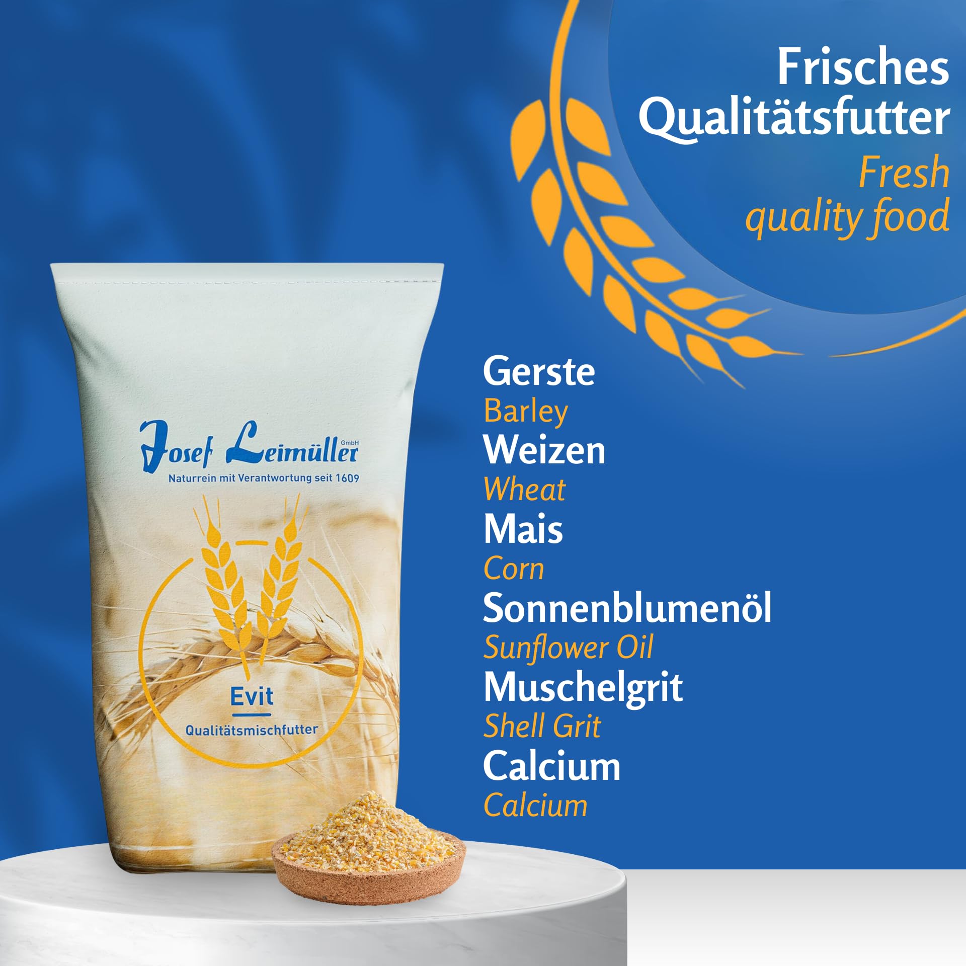 Leimüller Mangime galline ovaiole 25kg - Classico spezzettato, Alta digeribilità, Aumenta produzione uova - Certificato AMA - Ingredienti naturali - becchime