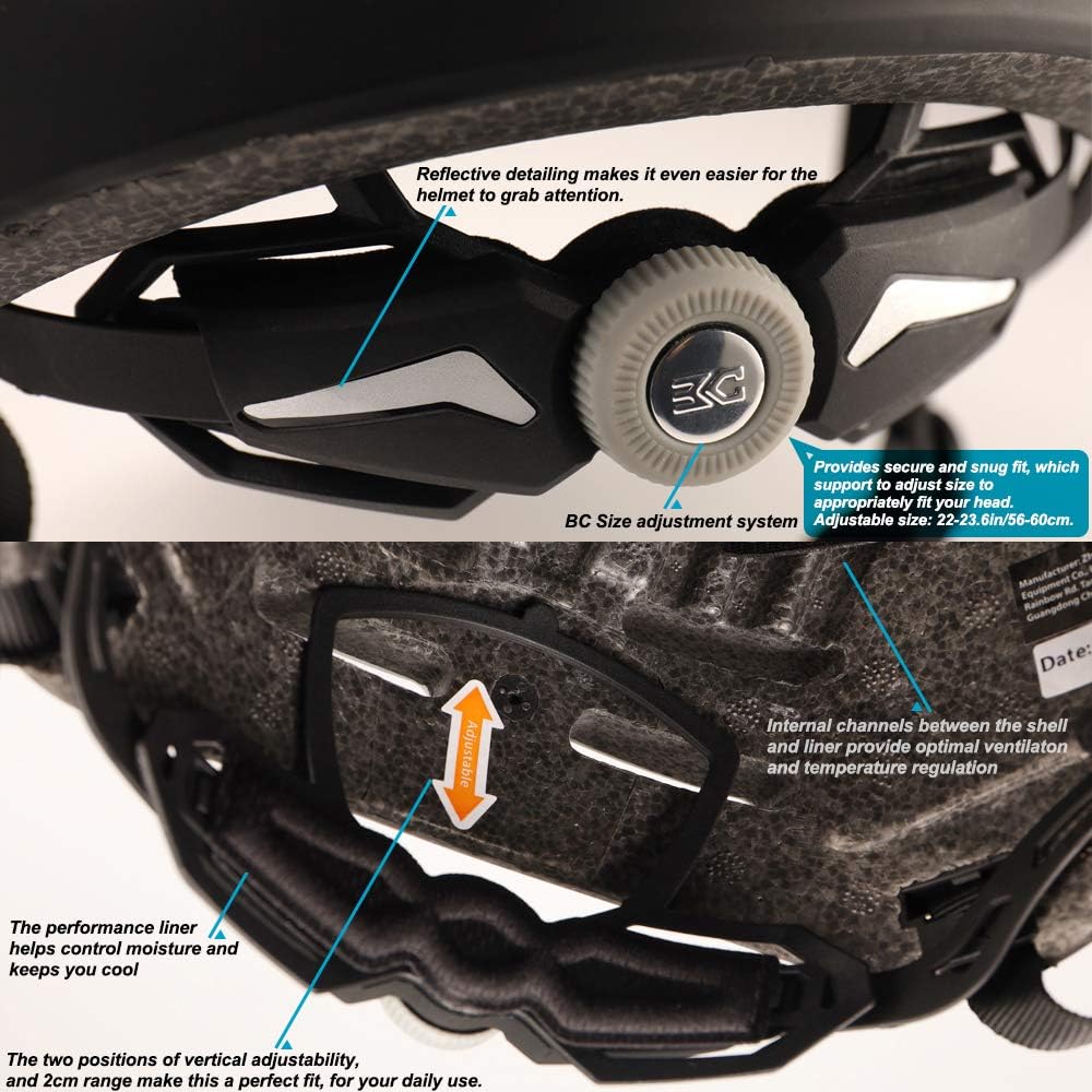 BASE CAMP Bike Helmet, Bicycle Helmet with Removable Visor for Adult Men Women Commuter Urban Scooter Adjustable M Size : Sports & Outdoors