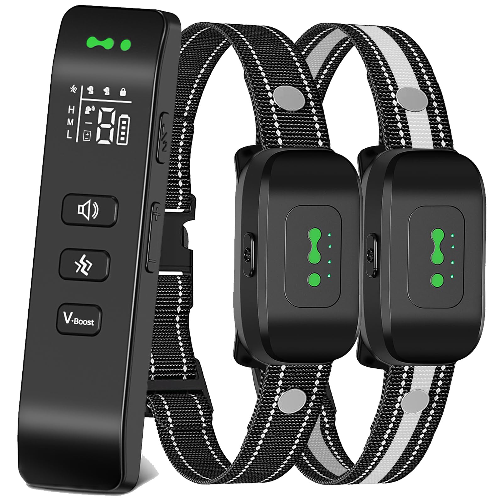 Collare di Addestramento per 2 Cani, Collare Impermeabile IP67 per cani, Collare Antiabbaiamento a 3300 piedi con Telecomando, Modalità di Addestramento a Vibrazione e Suono con Blocco di Sicurezza
