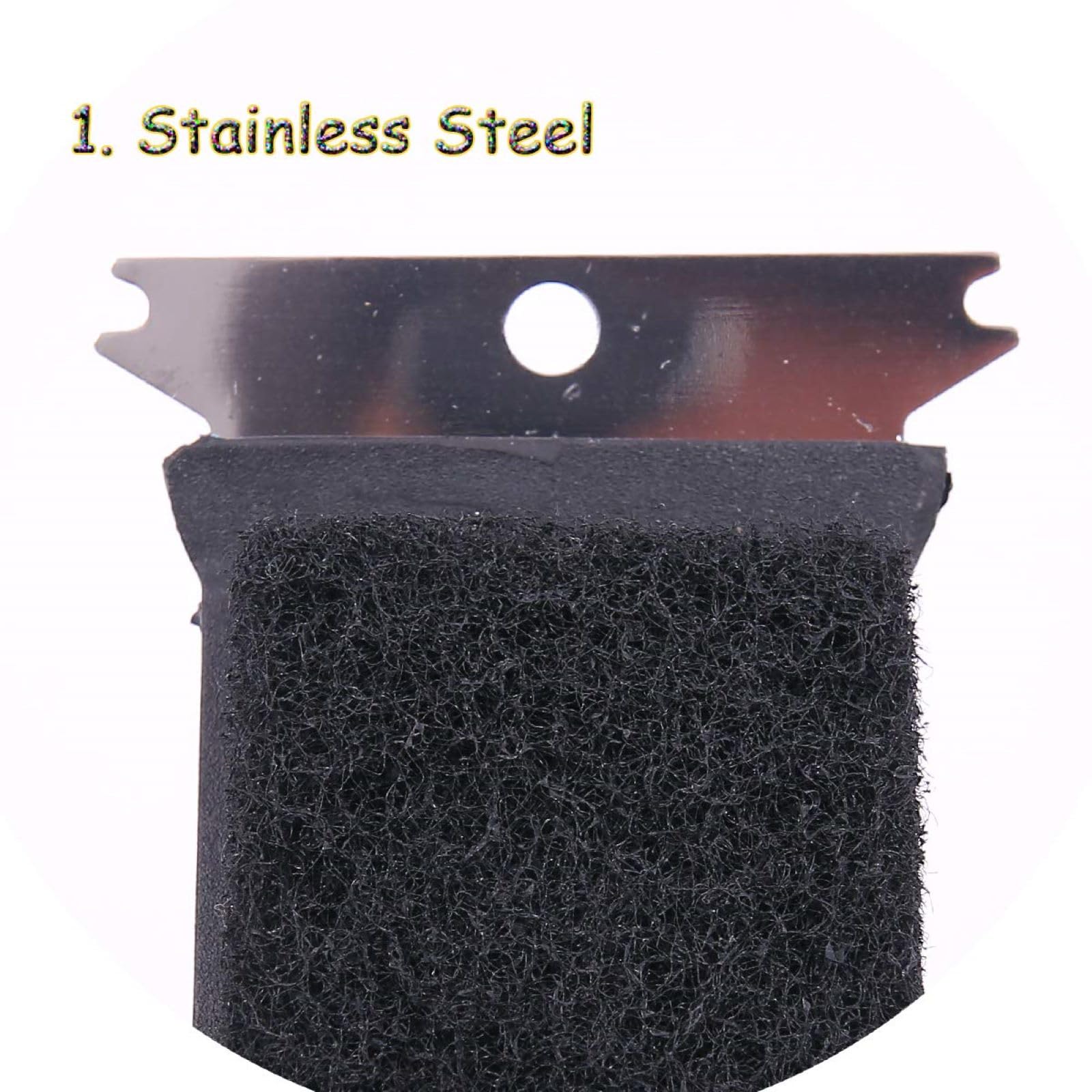 QBLEEV Stainless Steel Triangle Long Bird Cleaning Brush, Multi-Function Three-in-one Long Handle Brush, Pet Supply Cage Accessory for Parrot Birds