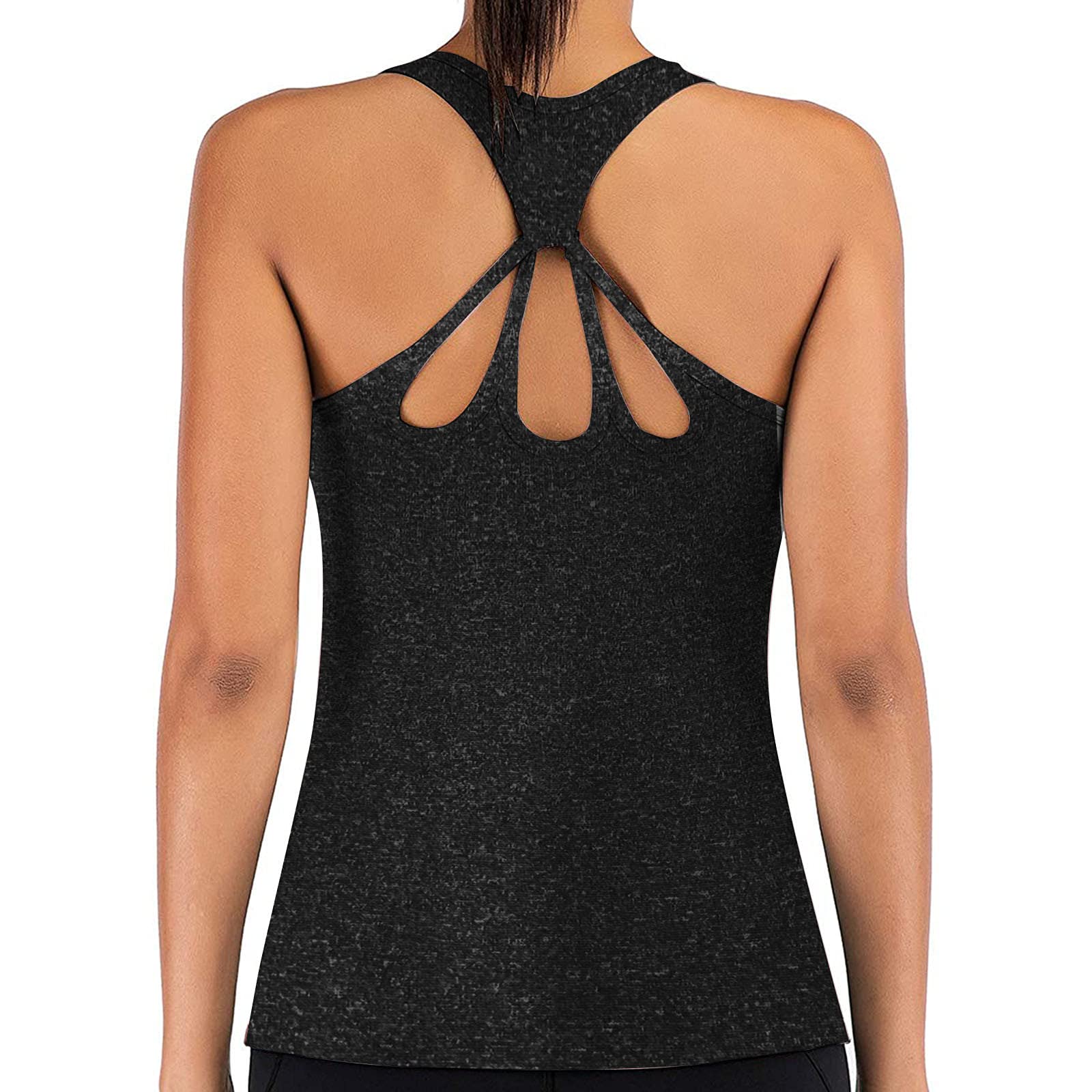 Padaleks Womens Workout Top Sleeveless Backless Summer Shirts Vest Racerback Sports Yoga Tank Tops Activewear