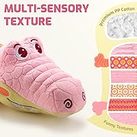 Vista 2 de Sumobaby Juguetes de Cocodrilo para Bebé Cocodrilo Musical, Juguetes Blandos de Actividad de Peluche con Mordedor, Arrugado Multisensorial, Sonajero