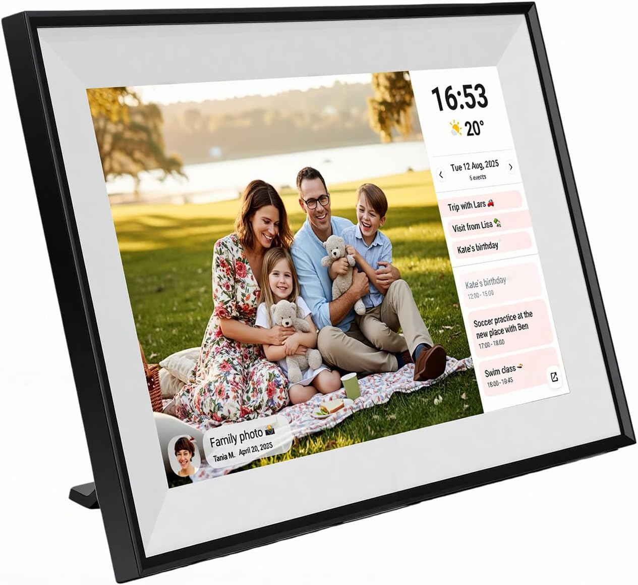 Hyuduo 10.1 Inch Smart Calendar Digital Photo Frame Touchscreen Family Organizer with HD Display WiFi Sync for Home Office Schedules Chores