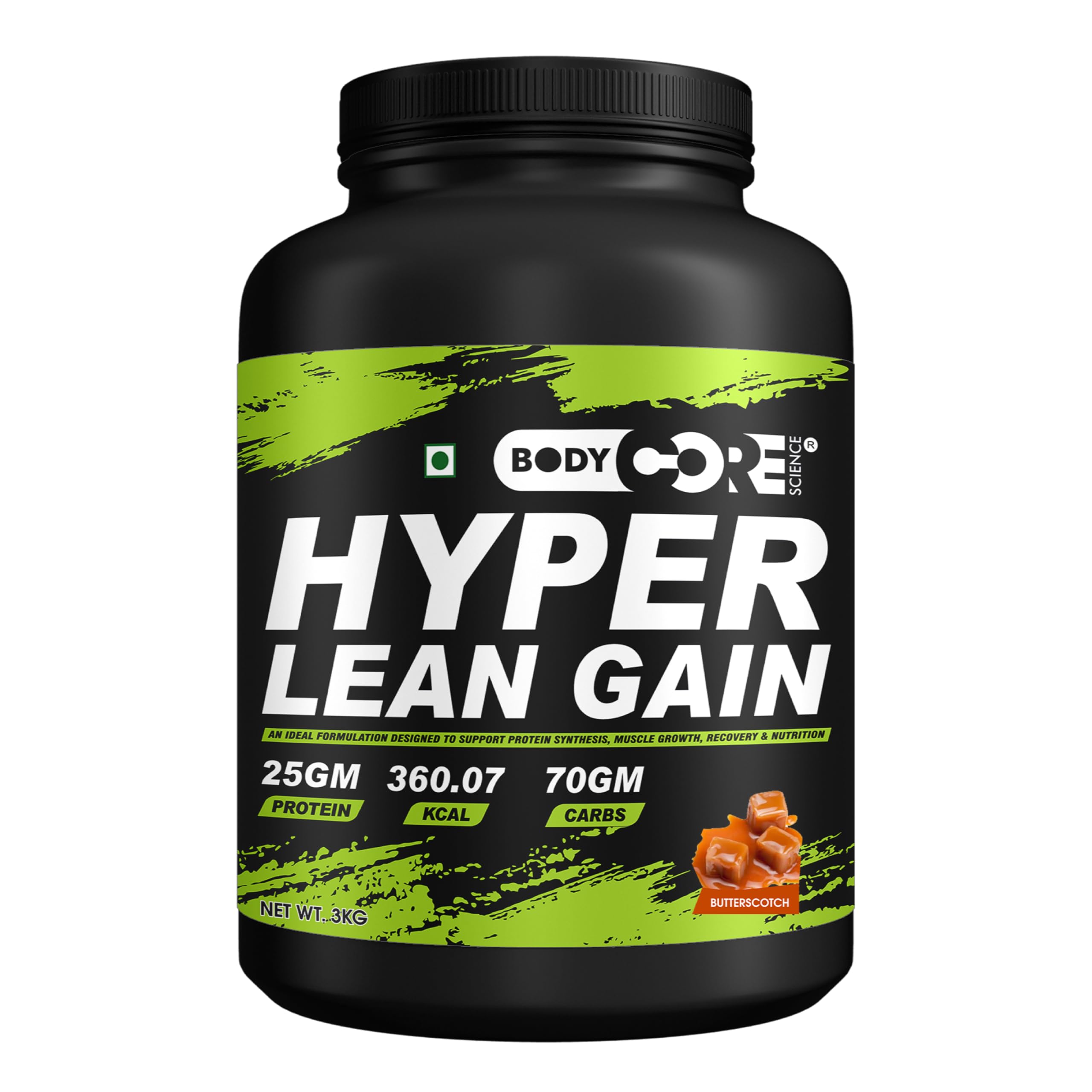 Body Core Science Hyper Lean Gainer-3Kg (Butterscotch) | Mass Gainer | Muscle Gainer | Weight Gainer | GYM Heavy Mass gainer | BCS Mass Gainer (B0BDMDKQ4B) Amazon Price History, Amazon Price Tracker