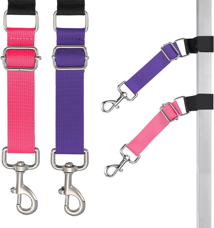 Extensor Ajustável para Braço de Mesa de Tosa com Alças de Nylon FURSDOLY, Violeta e Rosa Neon, Pacote com 2