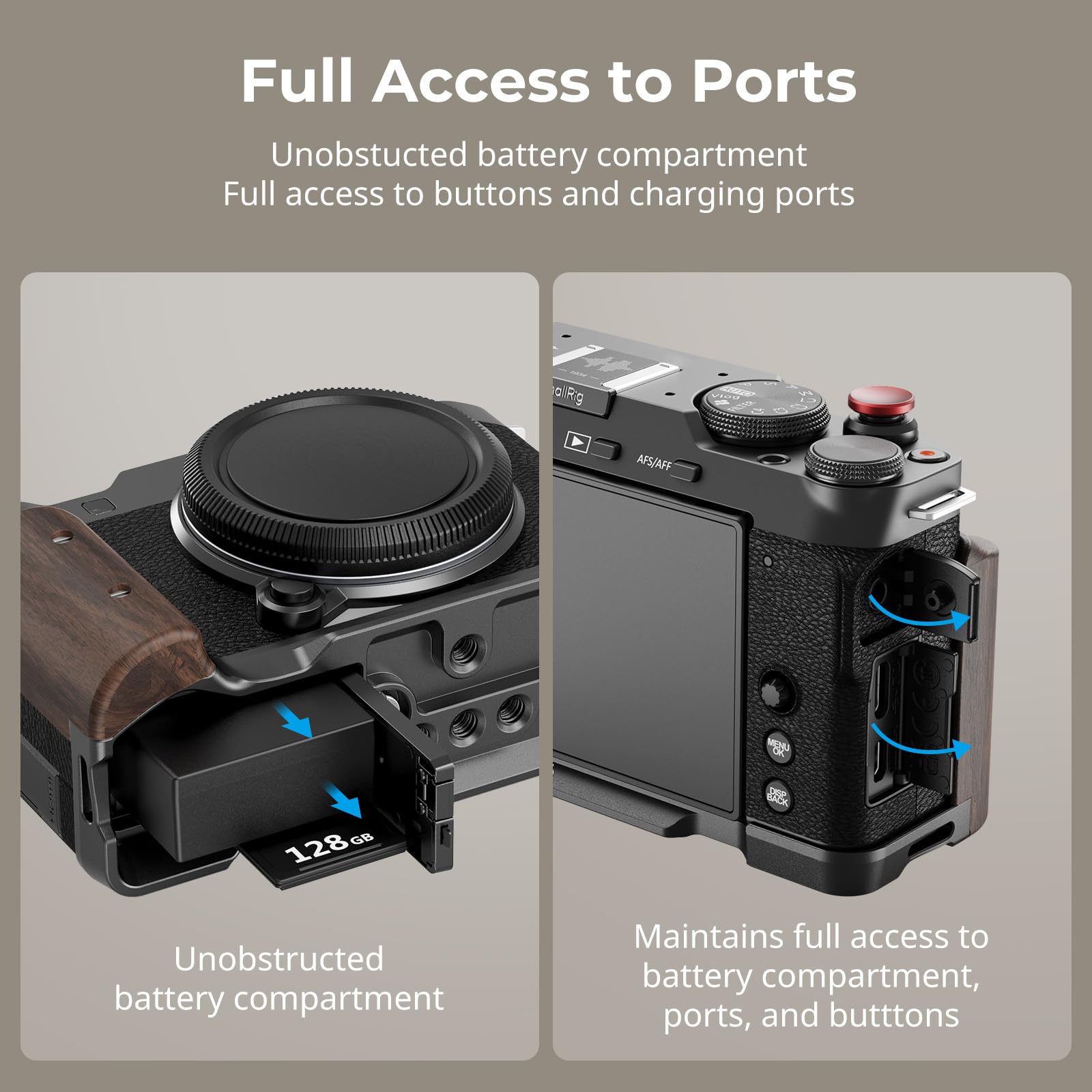 Amazon | SmallRig X-M5用 木製ハンドグリップ L字型グリップ FUJIFILM