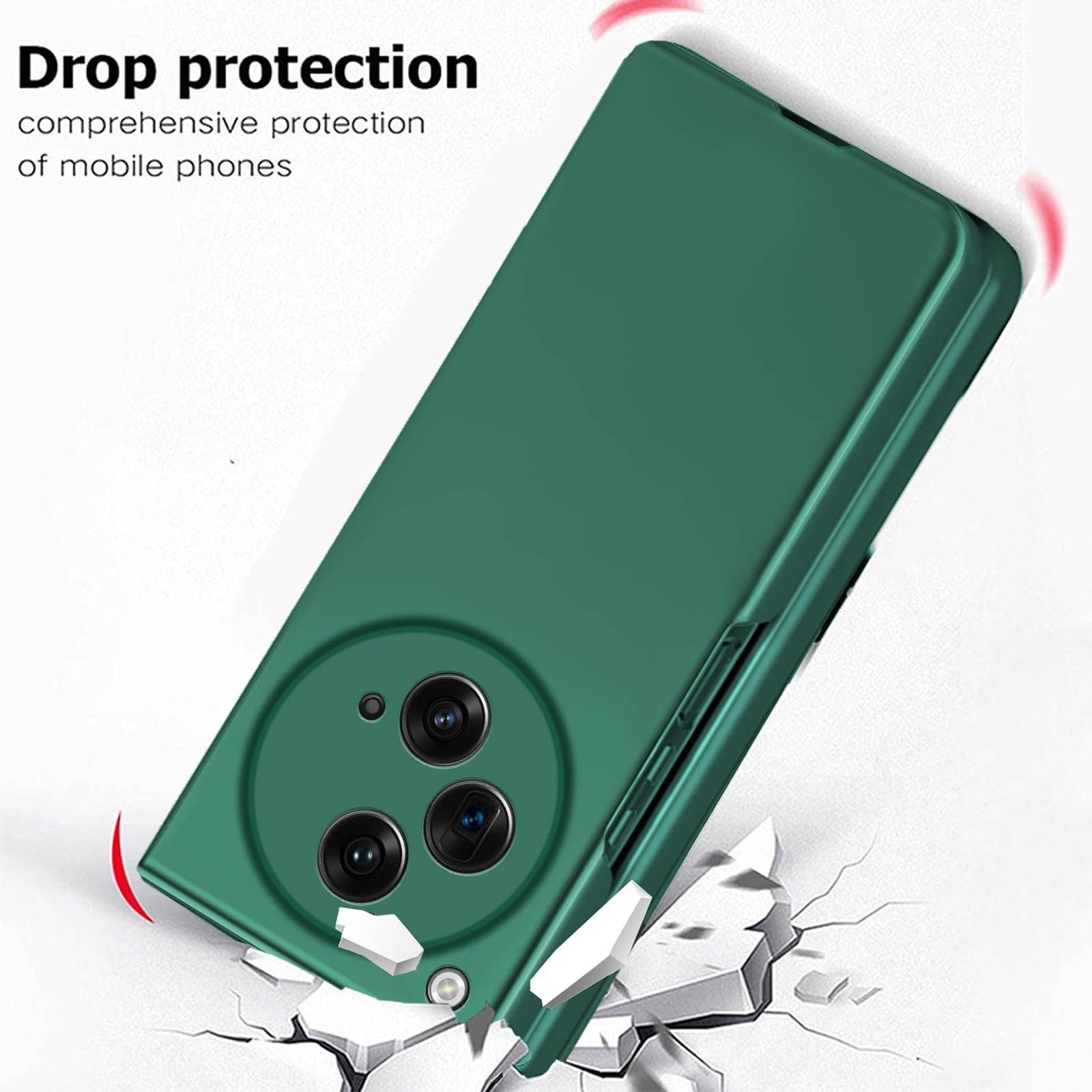 KZIOACSH Case for OnePlus Open,Ultra Slim Full Protection Anti-Scratch Matte Finished Hard PC Cover Shell Lightweight Wear-Resistant Shockproof Tough Shell for OnePlus Open Green - Image 2
