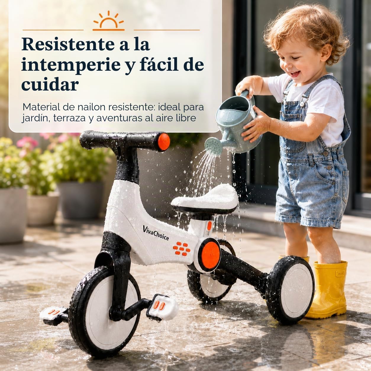 Bicicleta 3 en 1 para aprender a andar y triciclo, para pequeños exploradores a partir de 2 años, plegable, altura regulable (a partir de 32 cm) y con opción de pedal, resistente y segura