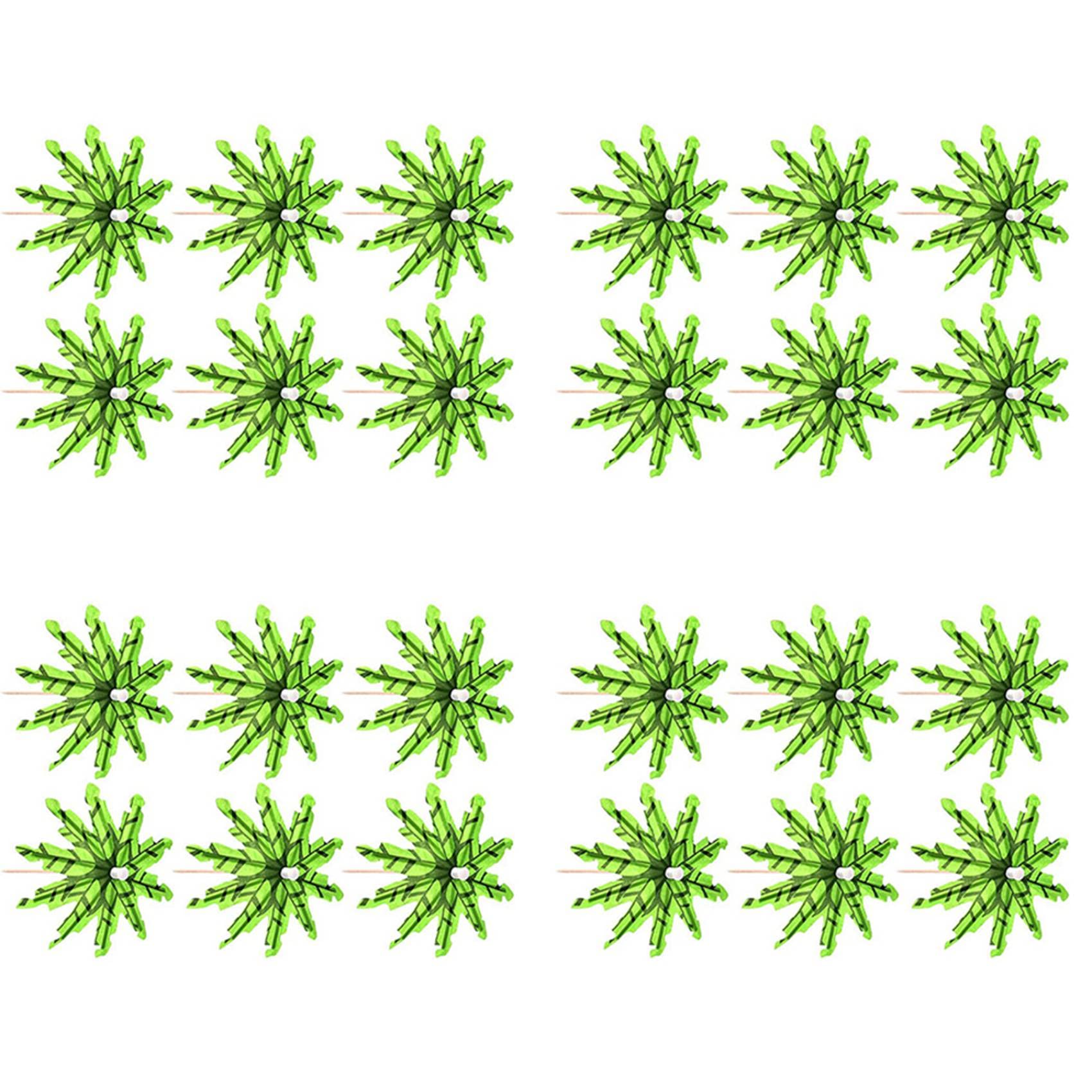 Hndhbfgrt 180 Pieces Green Tropical Coconut Palm Tree Paper Umbrellas Picks Cocktail Parasols Cupcake Picks for Hawaiian Party
