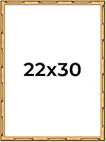 Vista 45 de Poster Palooza Marco de madera maciza de bambú dorado de 12 x 8 pulgadas con acrílico UV, respaldo de tablero de espuma y accesorios para colgar