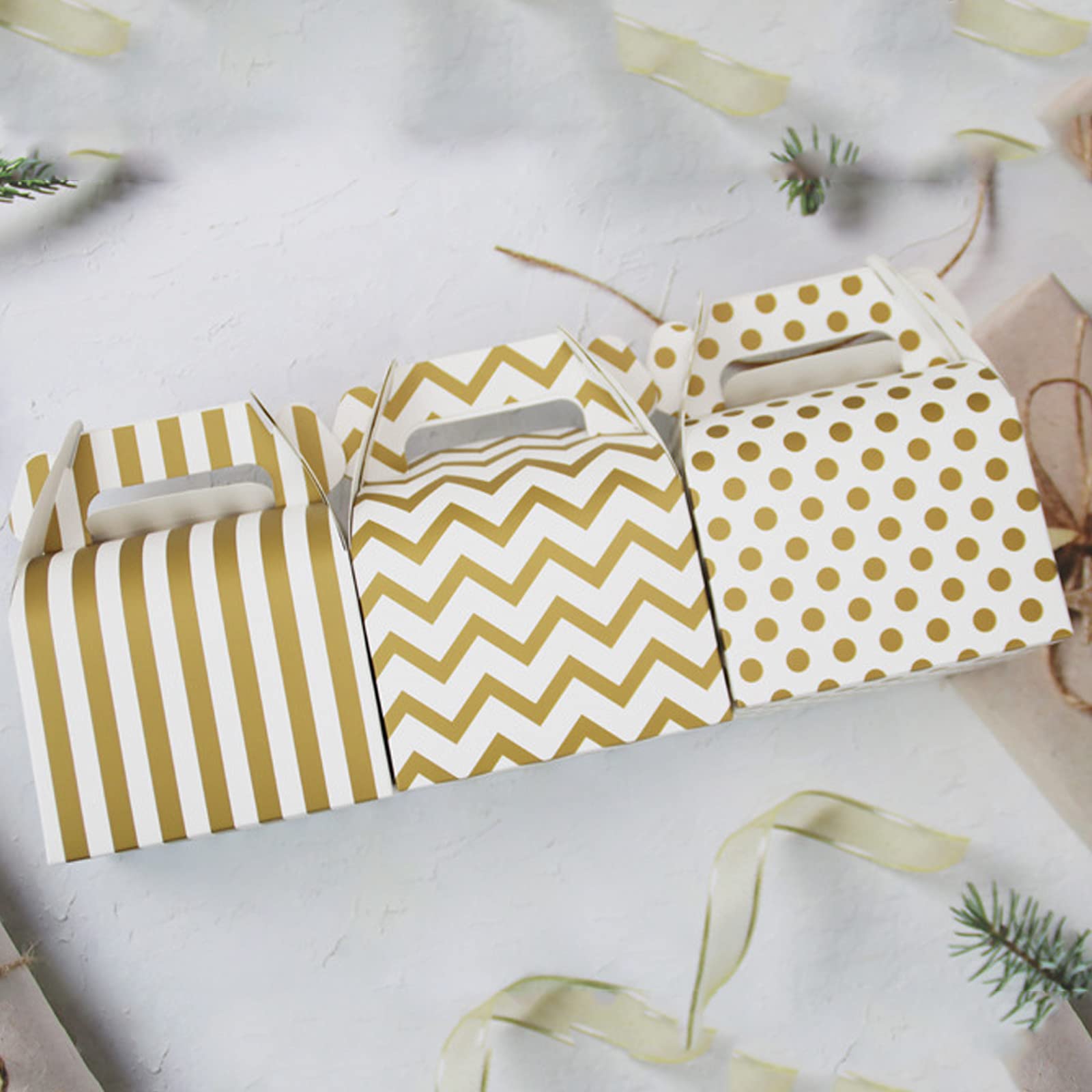 1 set 10 pezzi Scatole regalo a fora di borsa in oro per cioccolatini e caraelle, scatole per boboniere per atrioni, decorazioni per anniversari, regali di San Valentino, borse per feste di