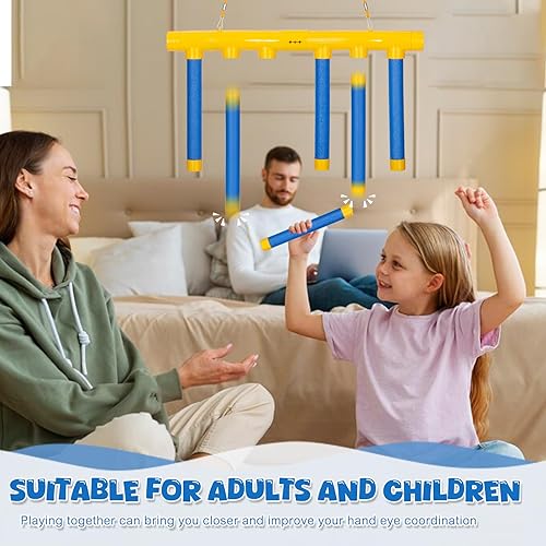 Miniatura 3 de Reflex Drop Sticks Challenge Game 2025 - Juguete de entrenamiento de coordinación de ojos y manos, juego de reacción de velocidad de mano, juego de