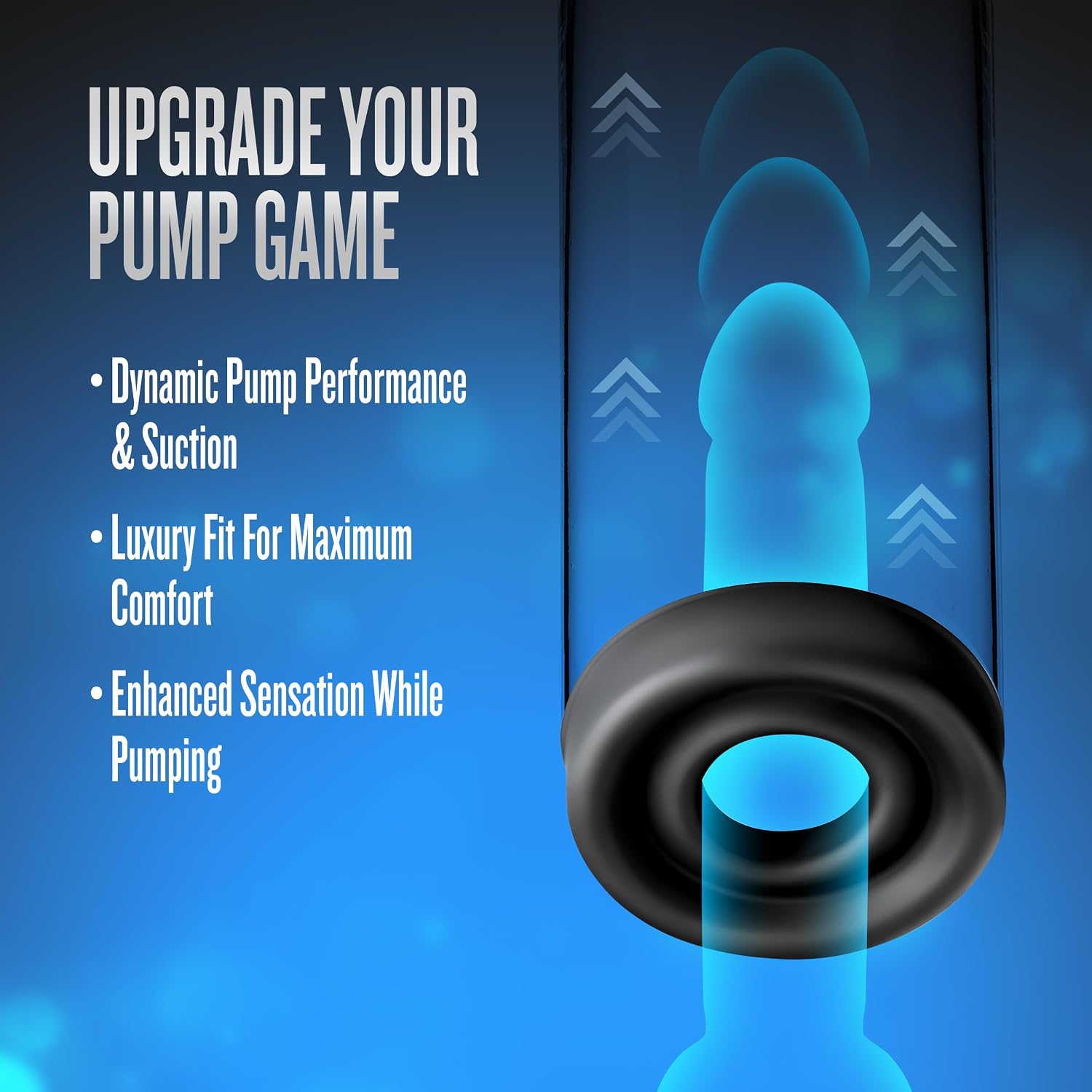 Blush Men Performance Advanced Universal Silicone Pump Sleeve, Medium for 2" to 2.5" Cylinders, Comfortable & Durable Penis Pump Ring, Maximum Seal for Optimal Pump, Male Enhancement Sex Toy Accessory