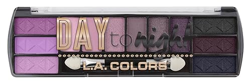 L.A. Colors Day to Night - Paleta de colores para sombra de ojos, 12 colores, Daybreak, 0.28 onzas. (CES429)