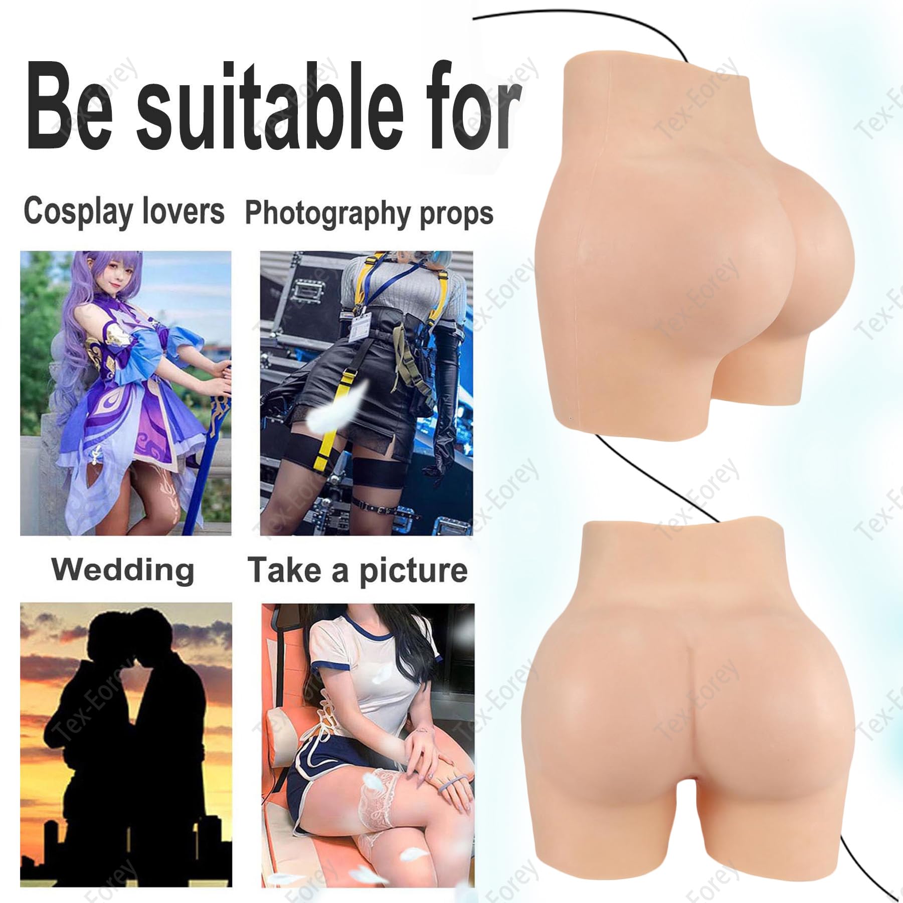 Pantalones De Vagina Realistas De Silicona Panty Gaff Oculto para Hombre Bragas De Elevación Falsa para Realzar Las Caderas para Travesti,Wheat(Upgrades),One Size