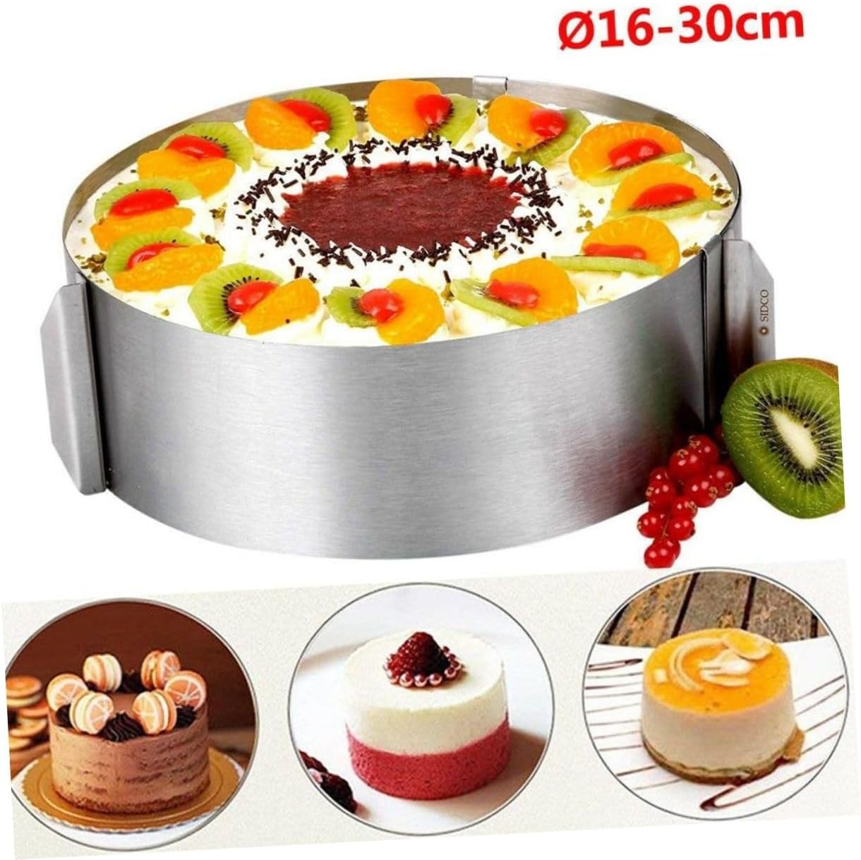 Zerodeko Adjustable Stainless Steel Mousse Cake Mold Versatile Baking Ring for Layered Cake Creation for DIY Pastry and Mousse Desserts