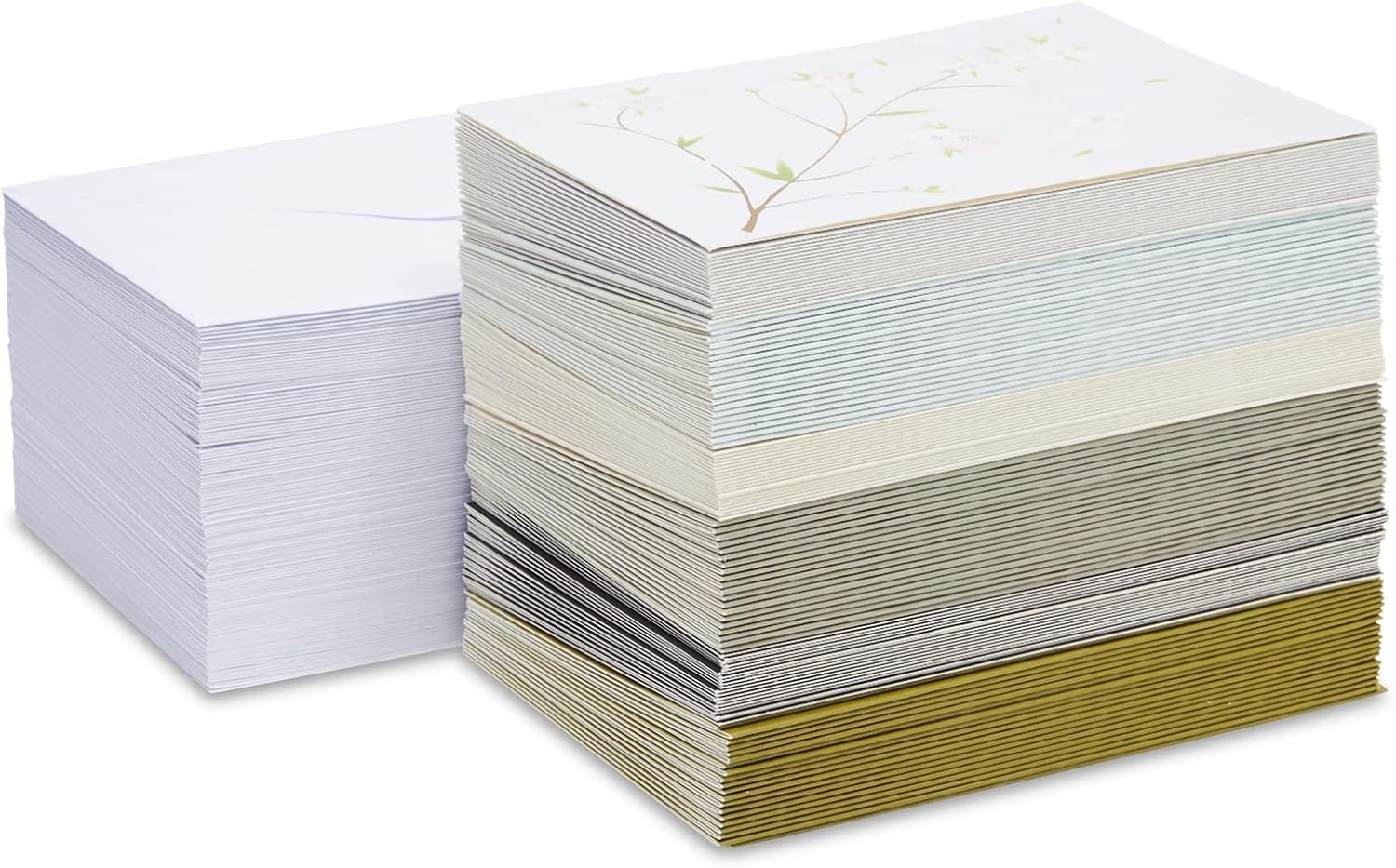 Promo 40% OFF 120 Pack Cherry Blossom Note Cards with Envelopes, Blank Inside for All Occasion, Thank You Letters, Bulk Box Set (6 Spring Designs, 4x6)